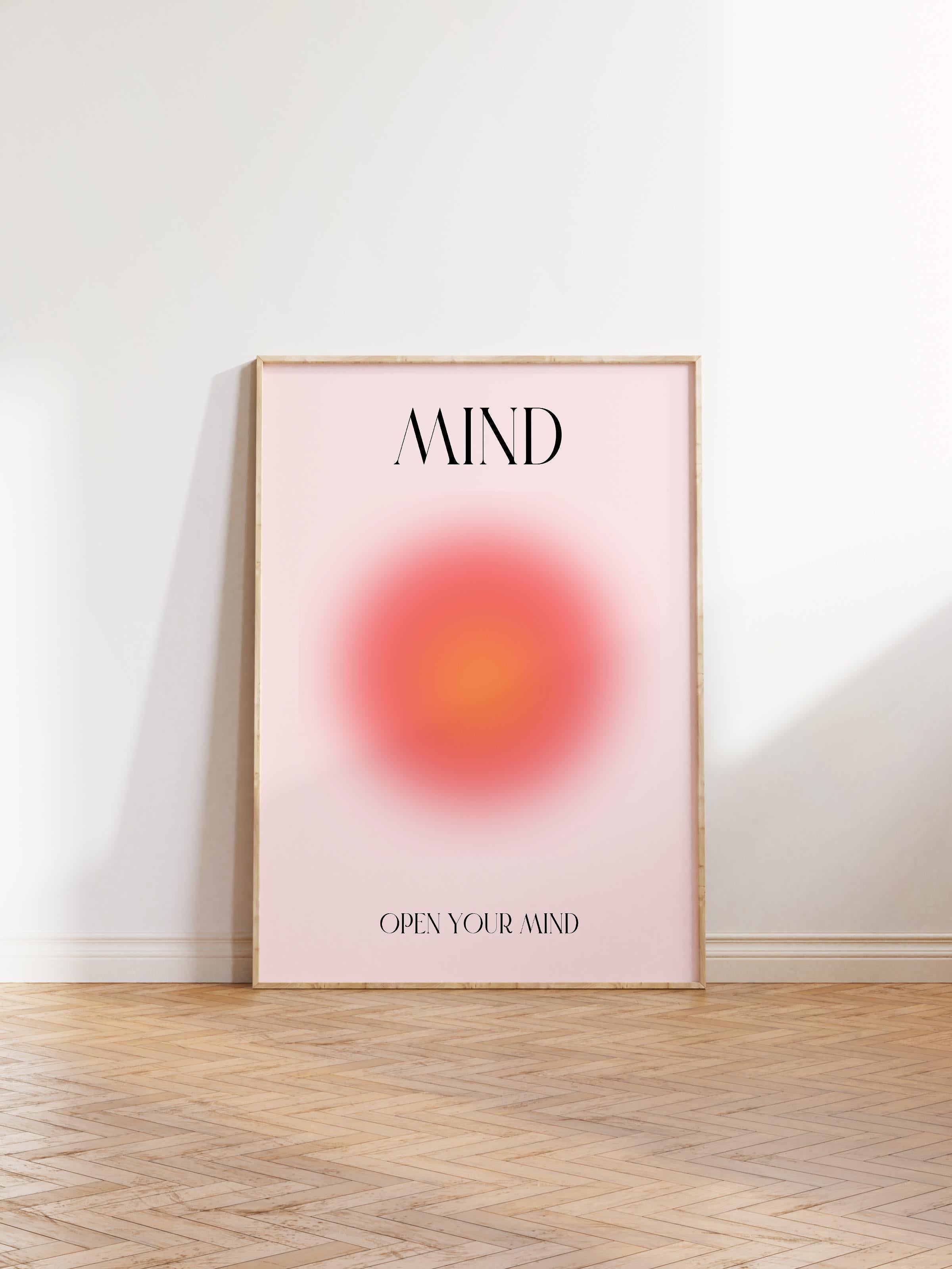 Çerçevesiz Poster, Aura Serisi NO:14 - Mind, Open Your Mind, Melek Numaraları, Renkli Poster