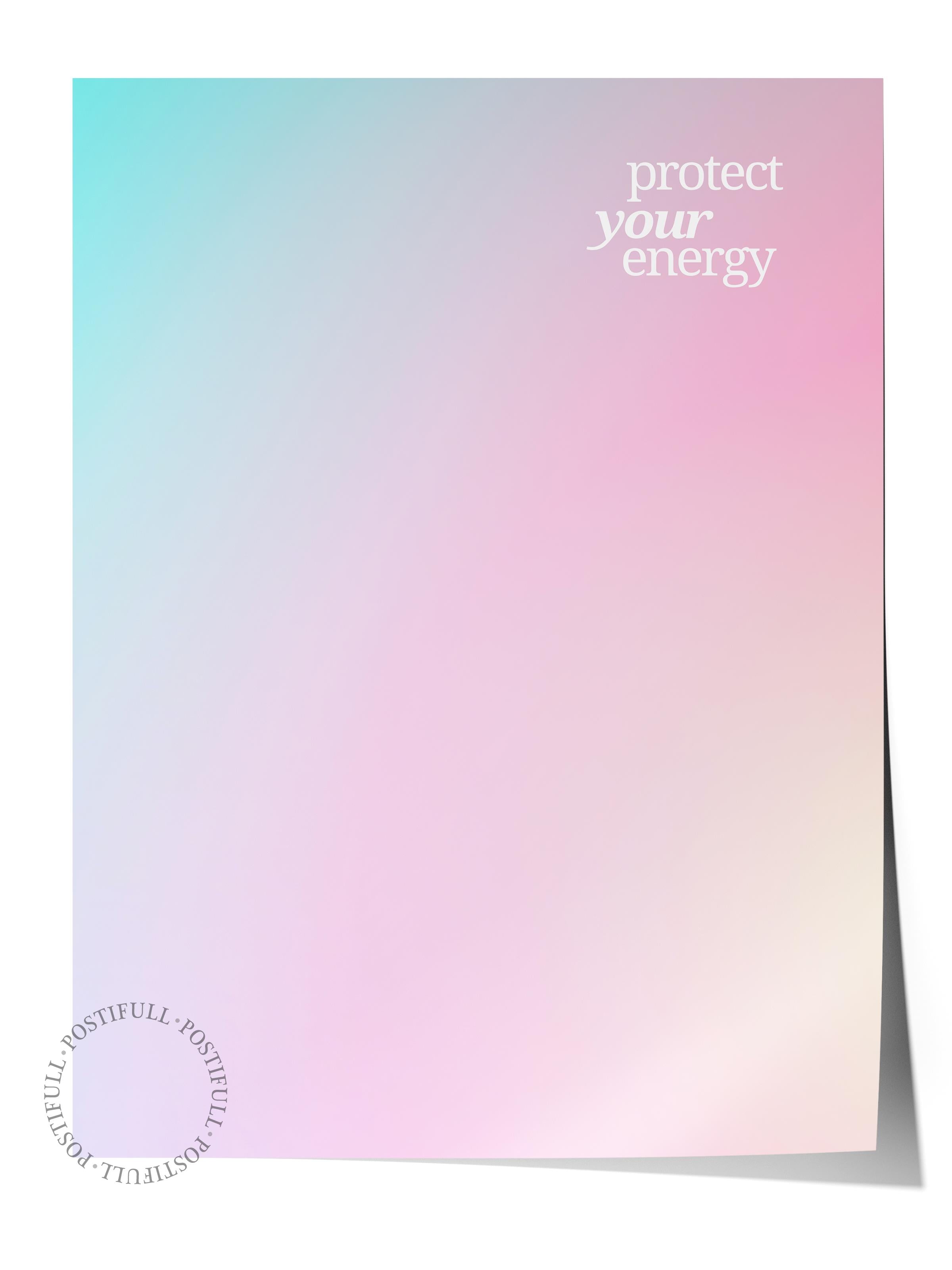 Çerçevesiz Poster, Aura Serisi NO:148 - Protect Your Energy, Melek Numaraları, Renkli Poster