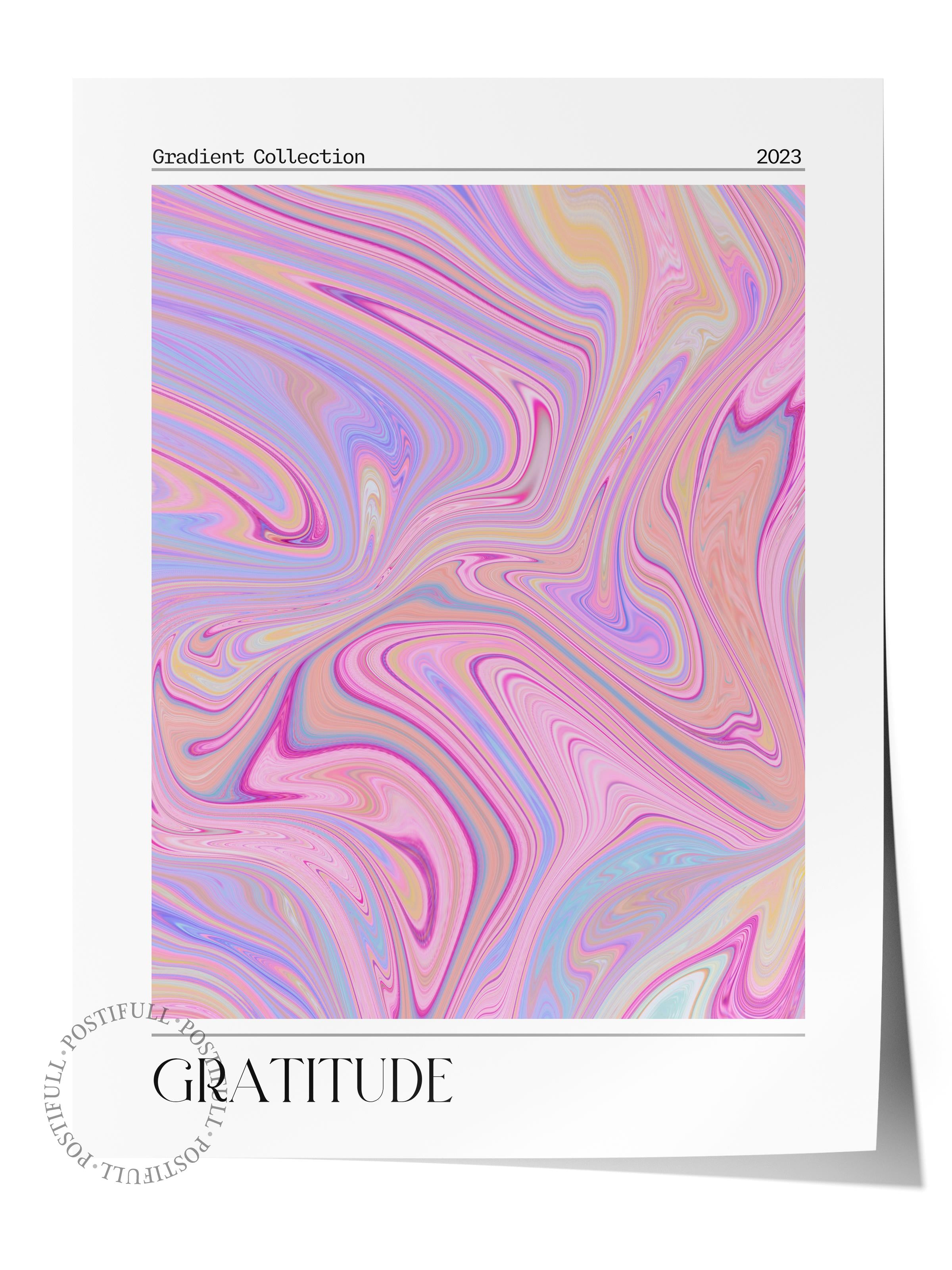 Çerçevesiz Poster, Aura Serisi NO:149 - Gratitude, Melek Numaraları, Renkli Poster