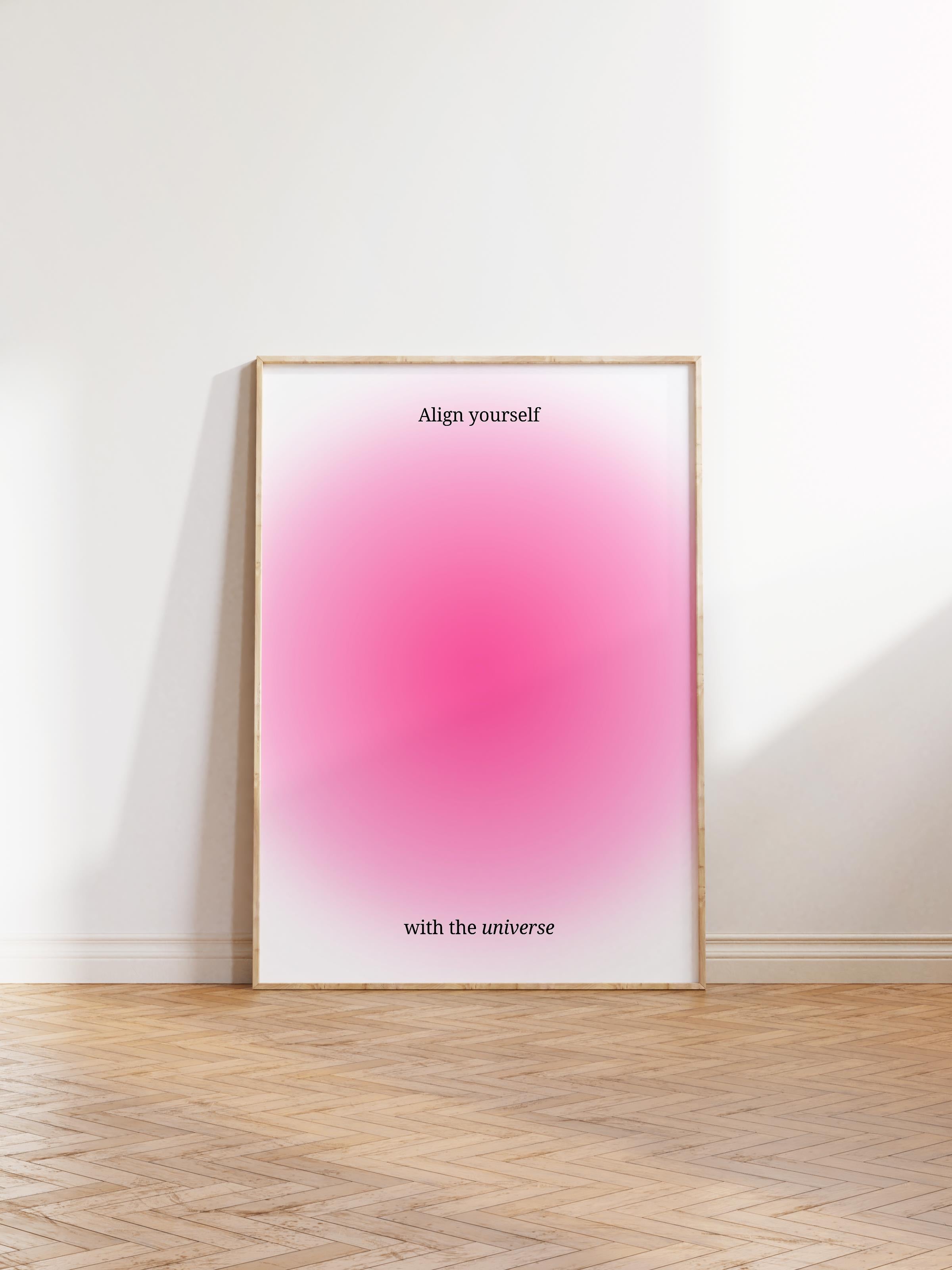 Çerçevesiz Poster, Aura Serisi NO:155 - Pembe Aura, Melek Numaraları, Renkli Poster