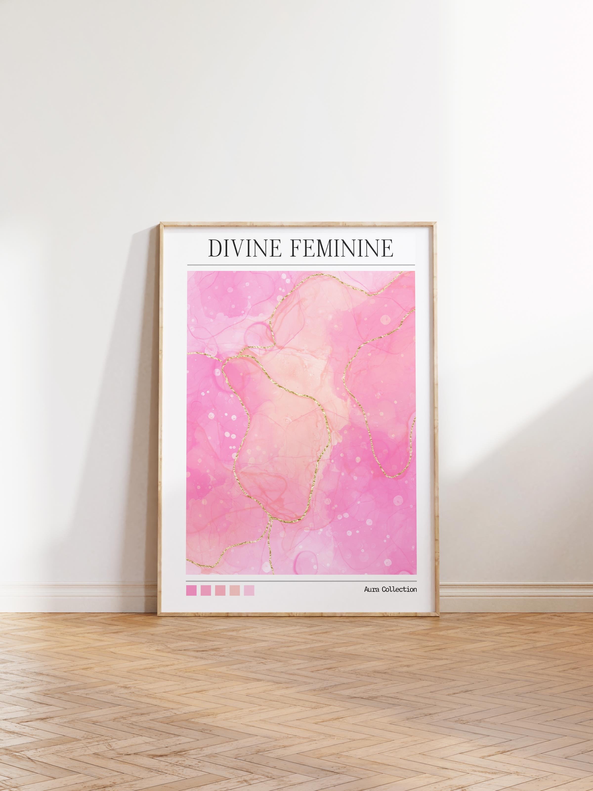 Çerçevesiz Poster, Aura Serisi NO:164 - Divine Feminine, Melek Numaraları, Renkli Poster