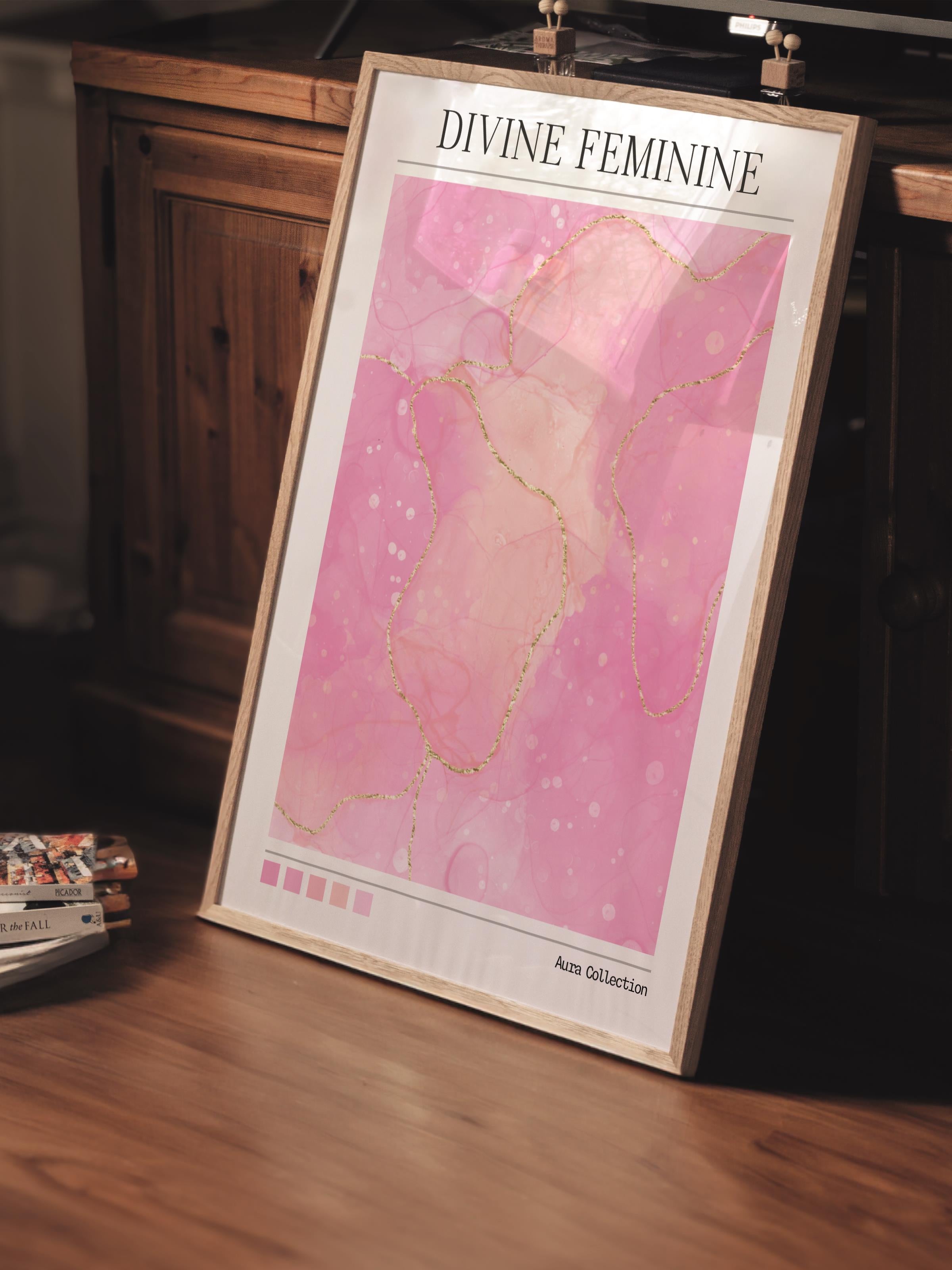 Çerçevesiz Poster, Aura Serisi NO:164 - Divine Feminine, Melek Numaraları, Renkli Poster