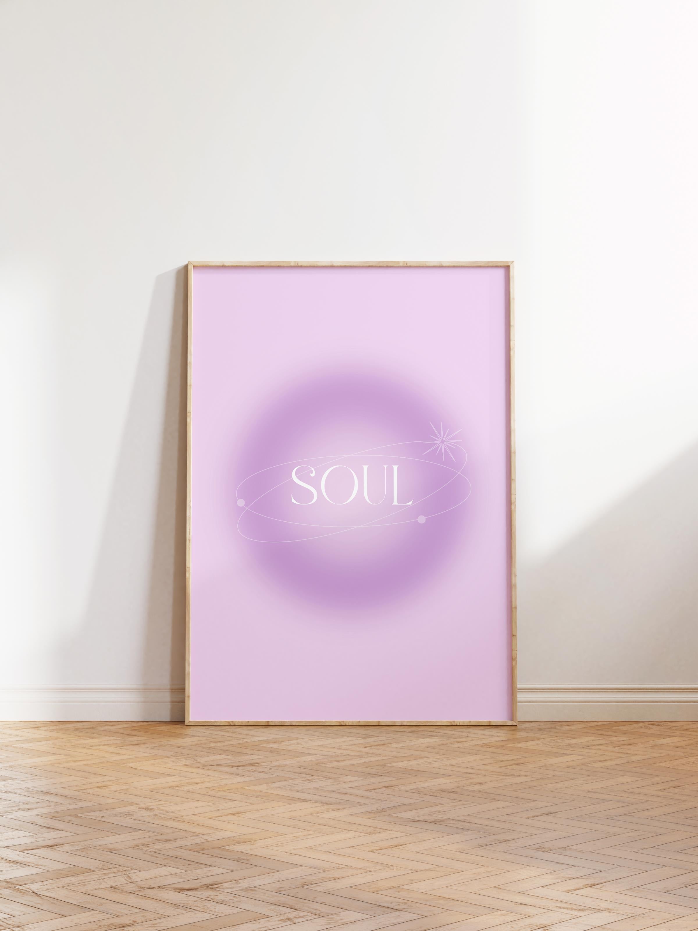 Çerçevesiz Poster, Aura Serisi NO:174 - Soul Mor, Melek Numaraları, Renkli Poster