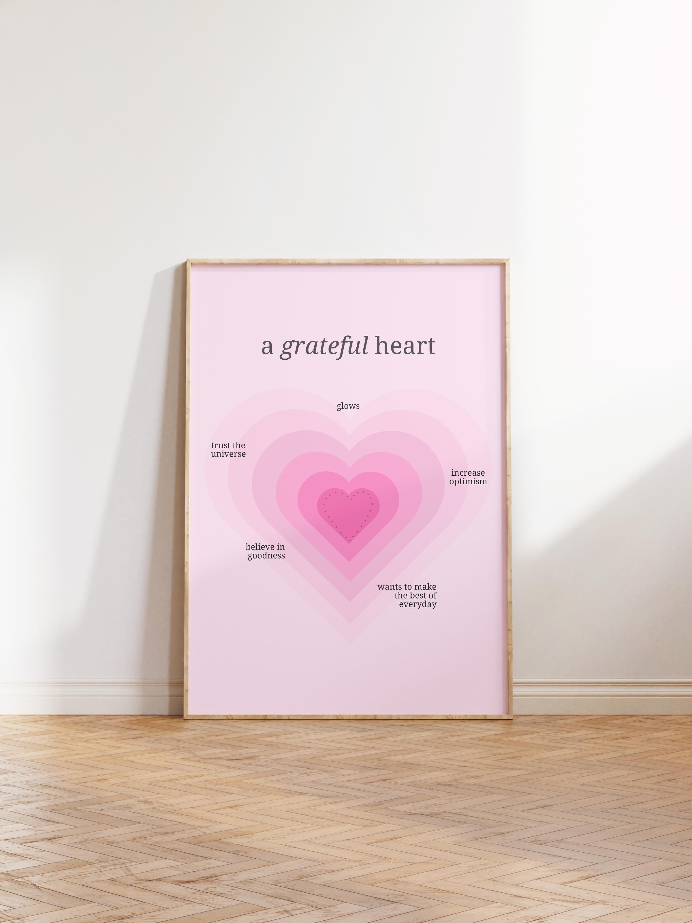 Çerçevesiz Poster, Aura Serisi NO:193 - A Grateful Heart, Melek Numaraları, Renkli Poster