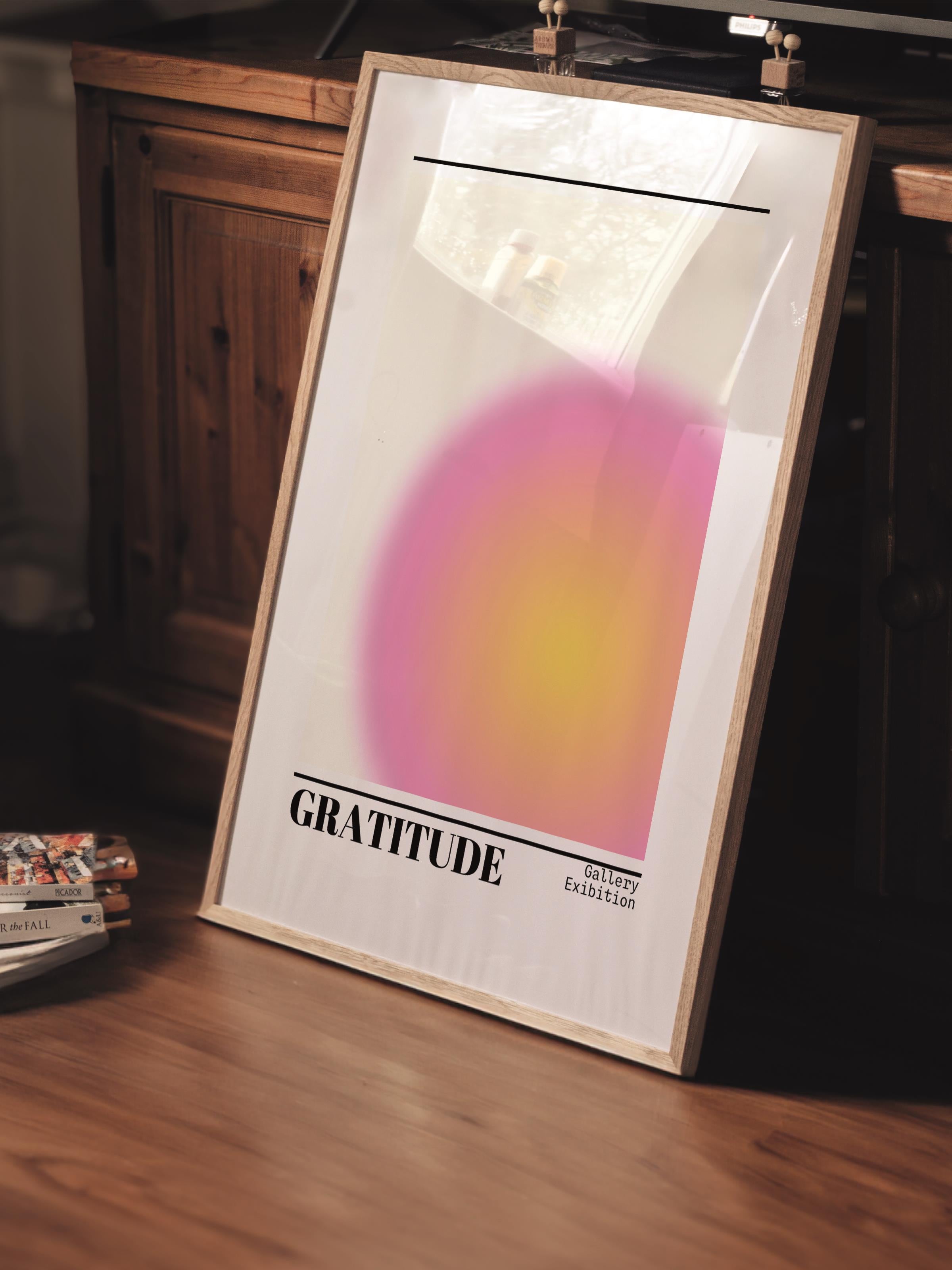 Çerçevesiz Poster, Aura Serisi NO:194 - Gratitude Pembe, Melek Numaraları, Renkli Poster