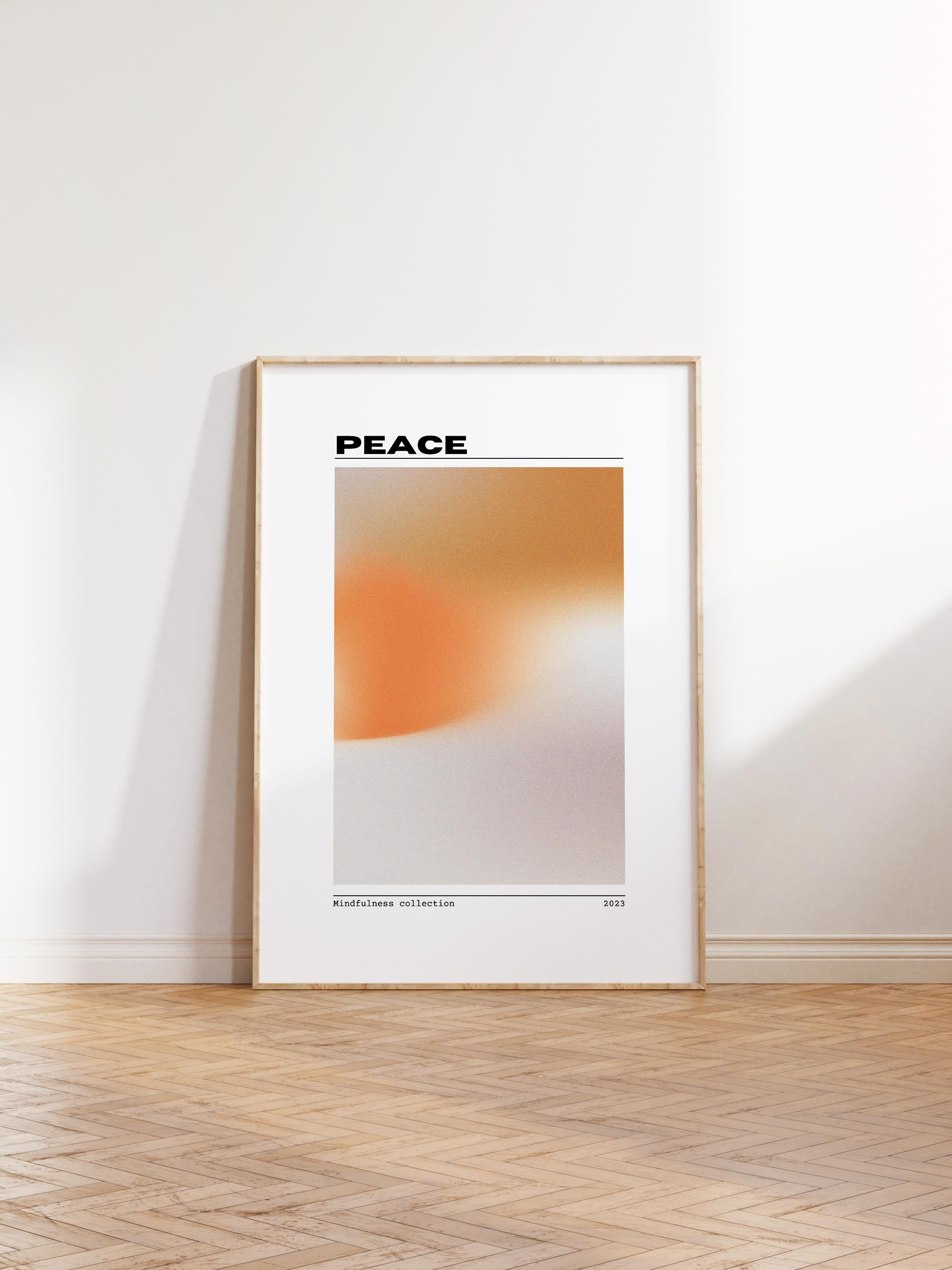 Çerçevesiz Poster, Aura Serisi NO:196 - Peace Sarı, Melek Numaraları, Renkli Poster