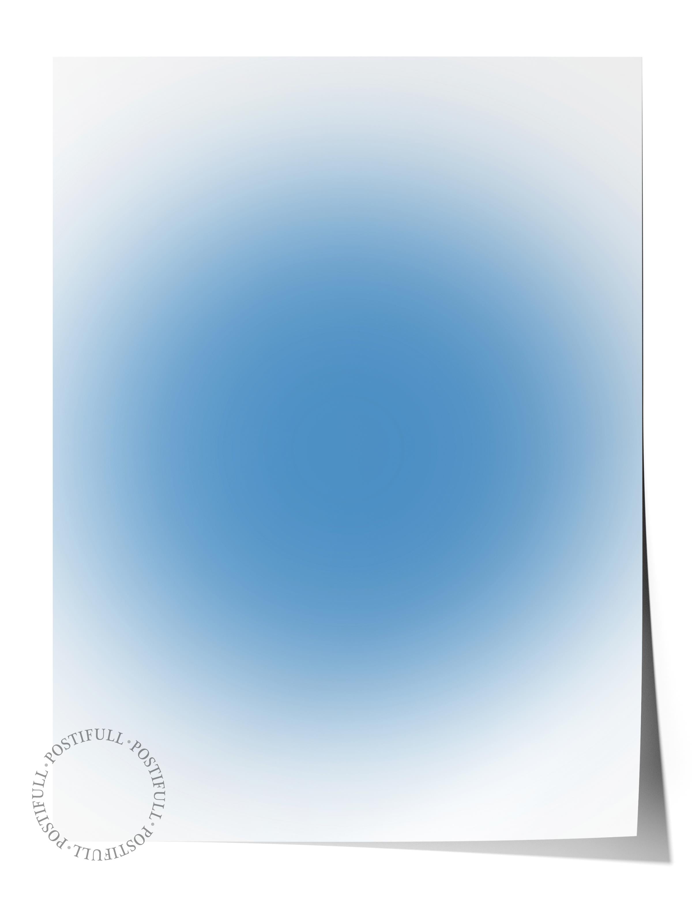 Çerçevesiz Poster, Aura Serisi NO:37 - Mavi Daire Aura, Melek Numaraları, Renkli Poster