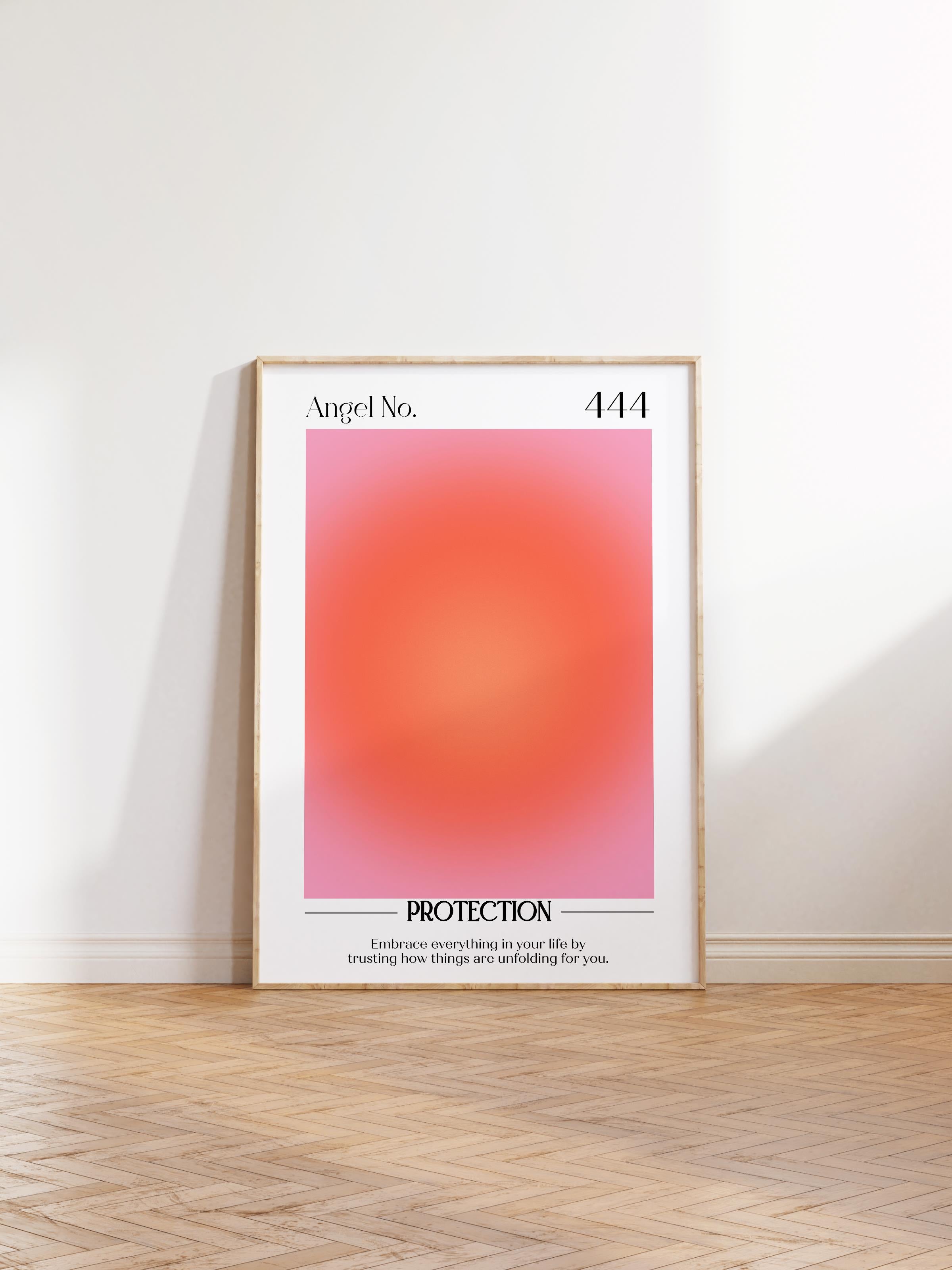 Çerçevesiz Poster, Aura Serisi NO:39 - 444 - Protection, Melek Numaraları, Renkli Poster