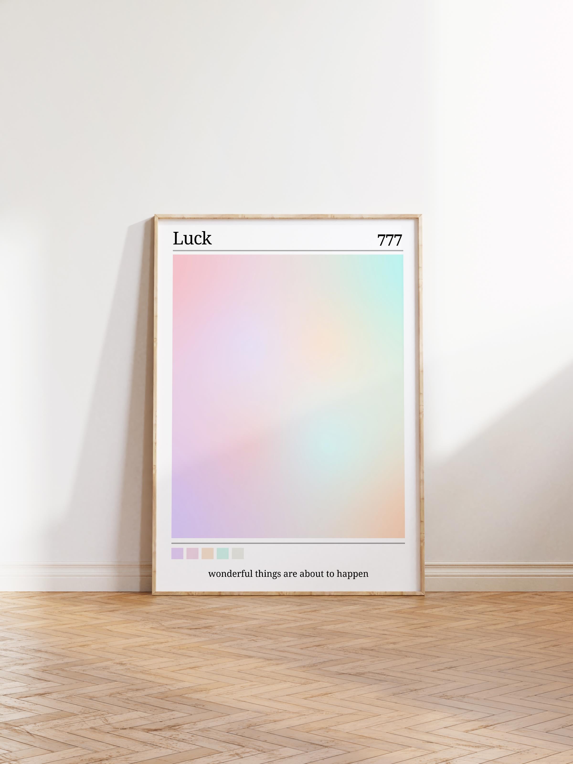 Çerçevesiz Poster, Aura Serisi NO:43 - 777 - Luck Karışık Aura, Melek Numaraları, Renkli Poster
