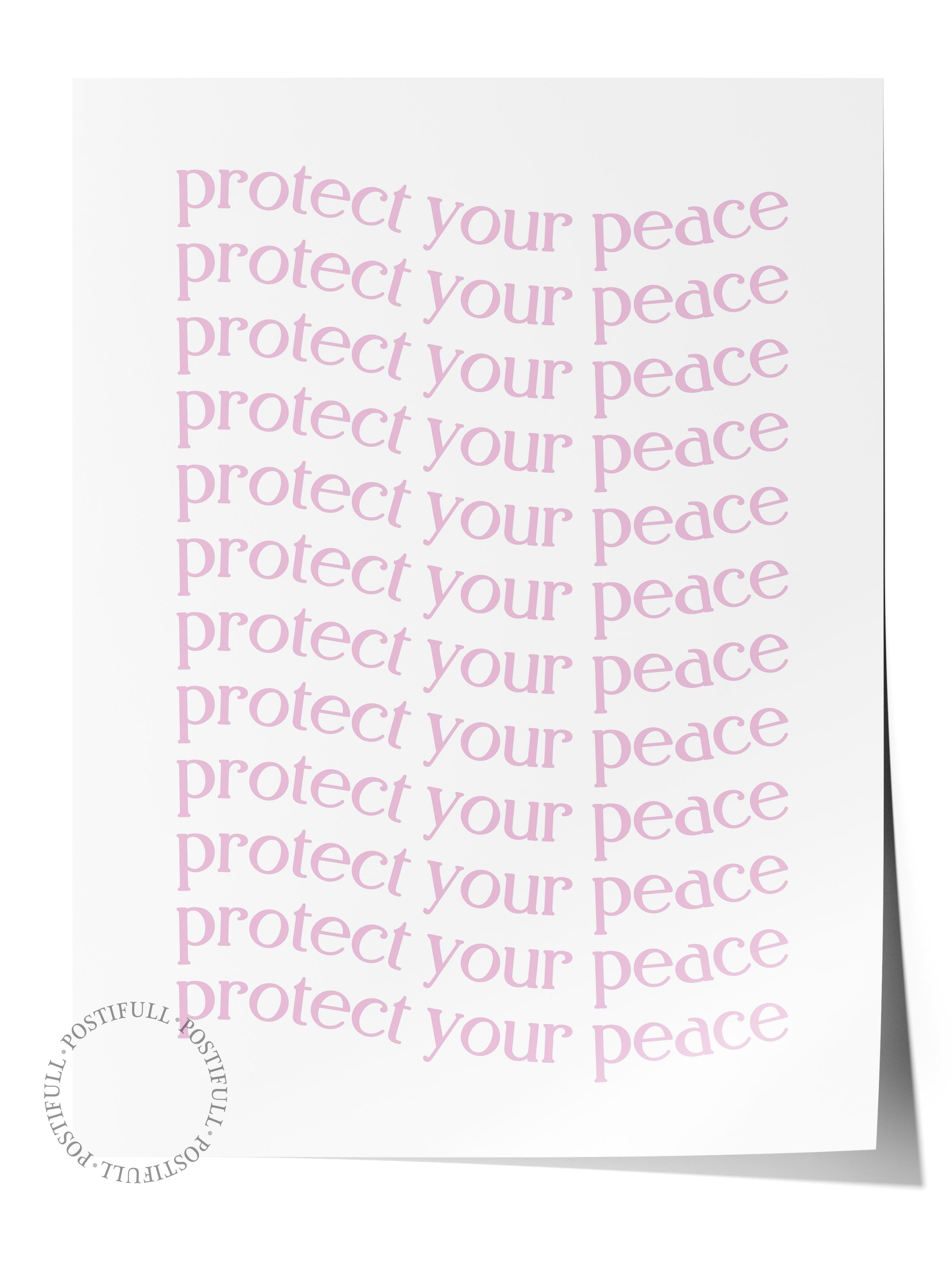 Çerçevesiz Poster, Aura Serisi NO:52 - Protect Your Peace, Melek Numaraları, Renkli Poster