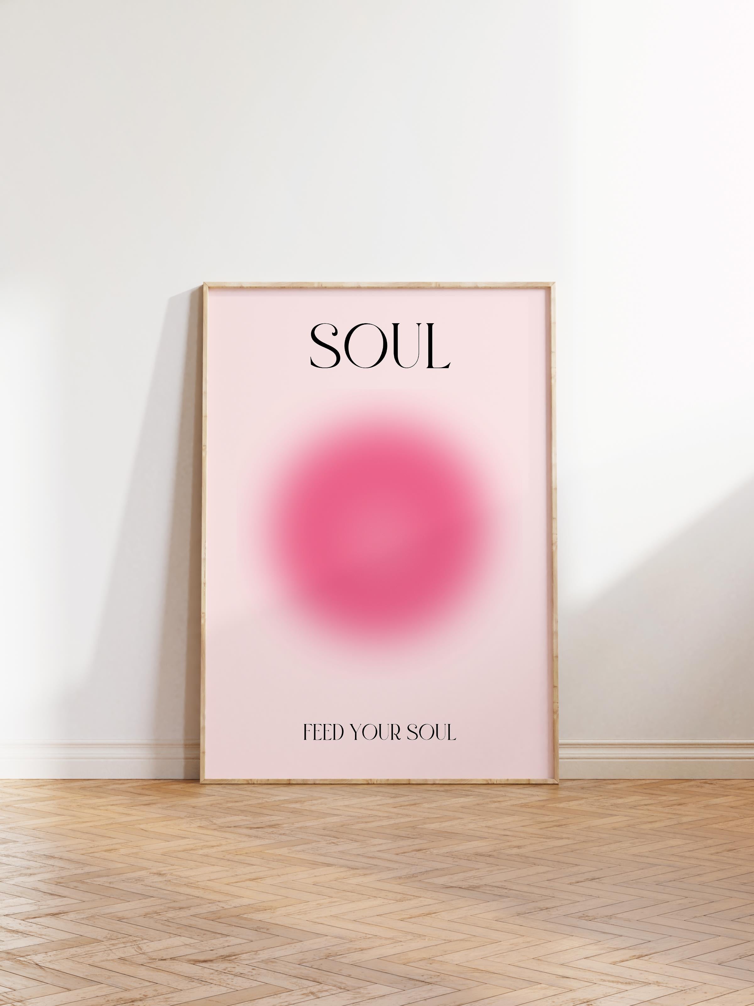 Çerçevesiz Poster, Aura Serisi NO:53 - Feed Your Soul, Melek Numaraları, Renkli Poster