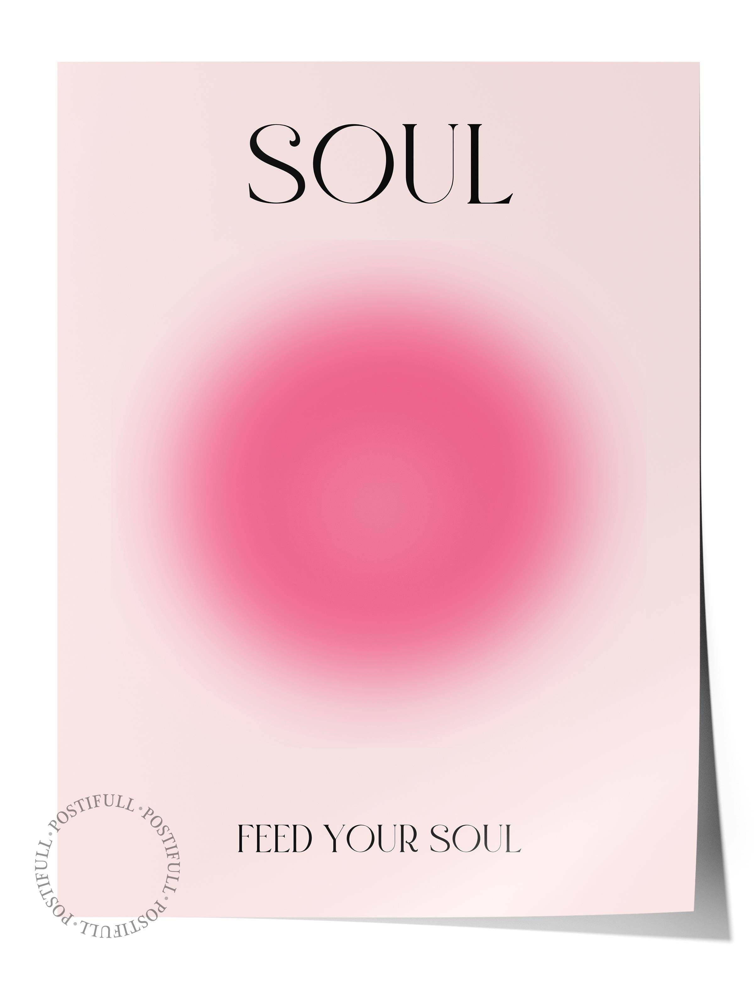 Çerçevesiz Poster, Aura Serisi NO:53 - Feed Your Soul, Melek Numaraları, Renkli Poster