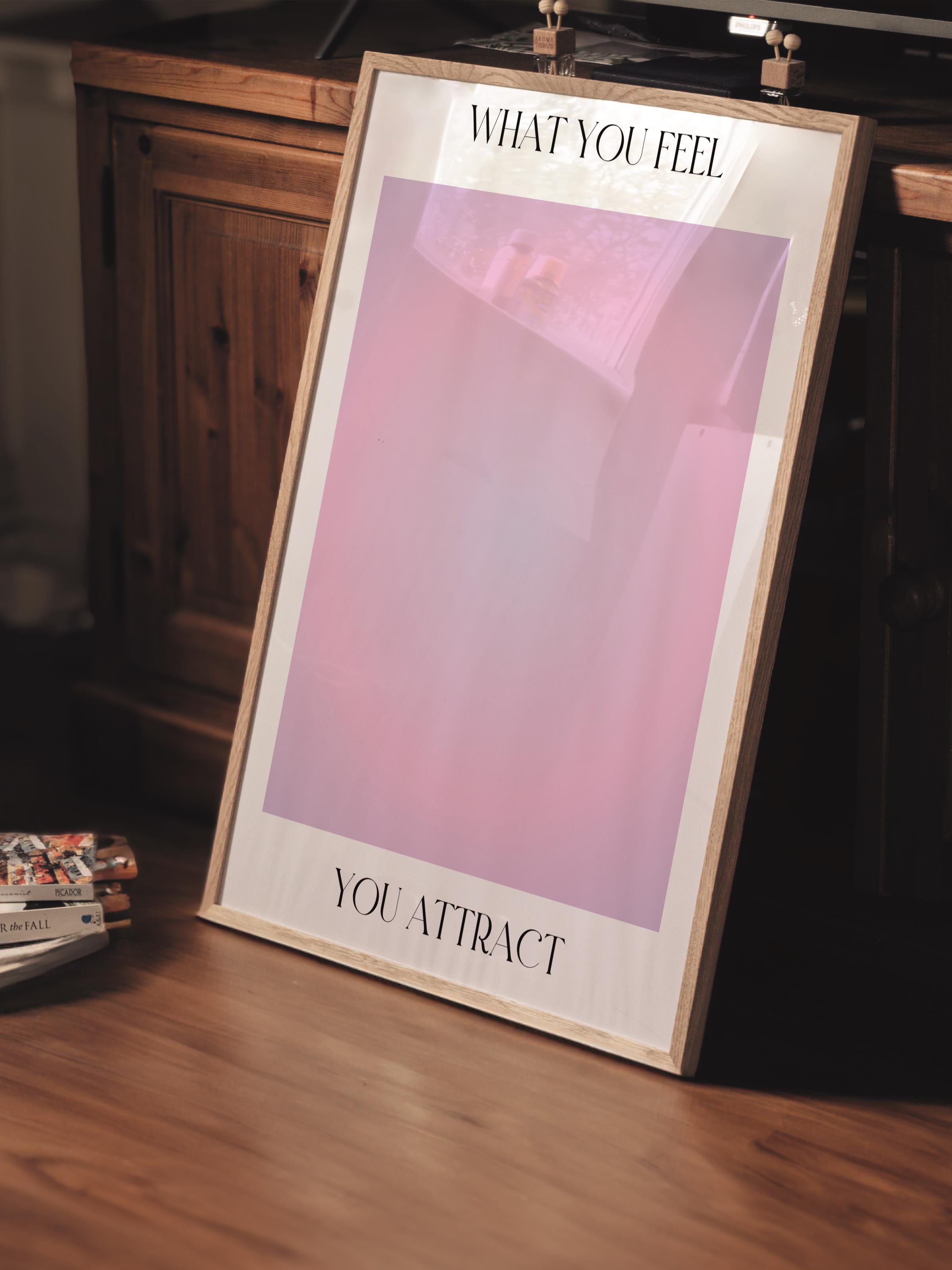 Çerçevesiz Poster, Aura Serisi NO:54 - What you Feel You Attract, Mor Aura, Melek Numaraları