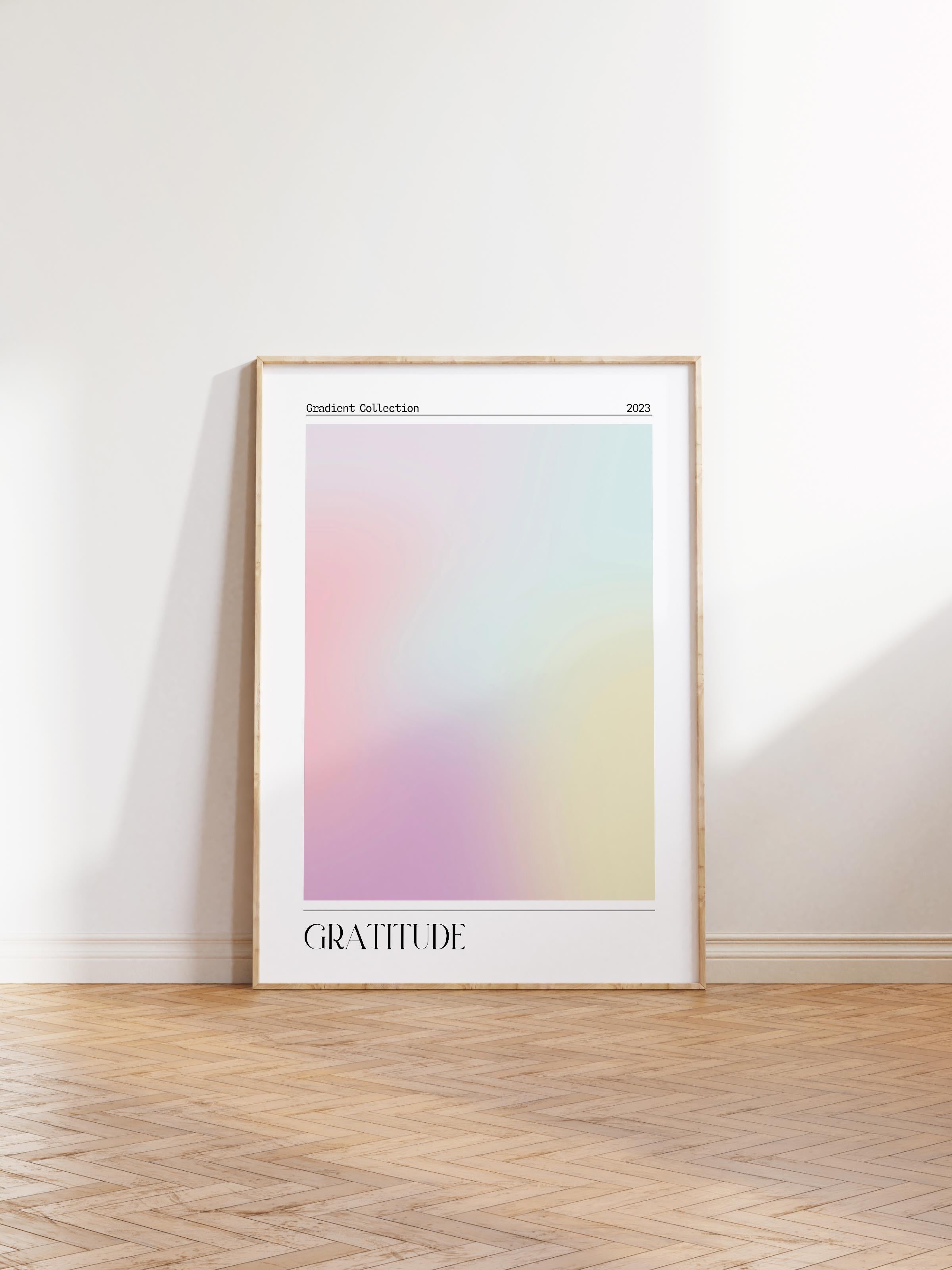 Çerçevesiz Poster, Aura Serisi NO:57 - Gratitude, Melek Numaraları, Renkli Poster