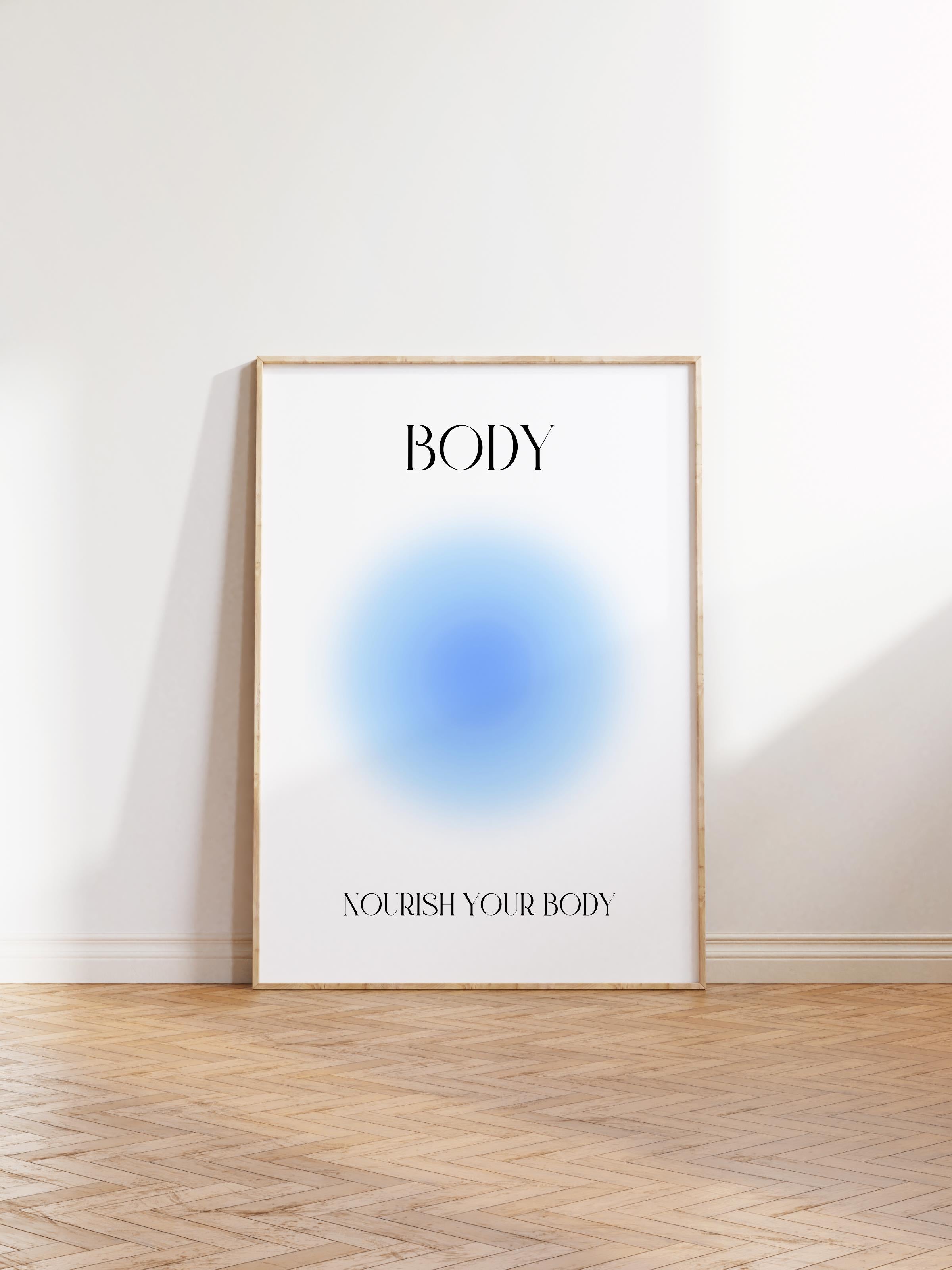 Çerçevesiz Poster, Aura Serisi NO:59 - Body, Mavi Aura, Melek Numaraları, Renkli Poster