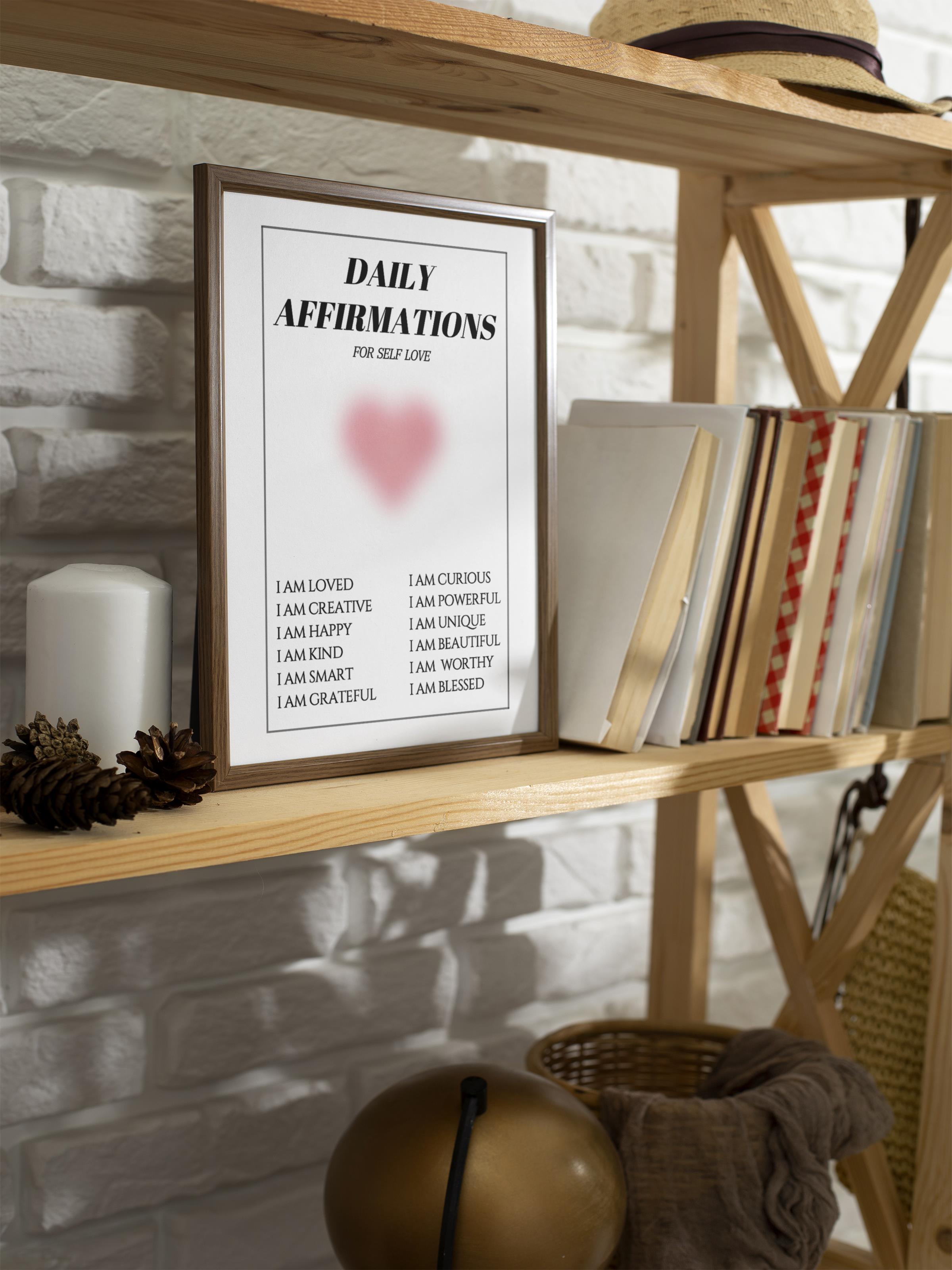 Çerçevesiz Poster, Aura Serisi NO:61 - Daily Affirmations, Melek Numaraları, Renkli Poster