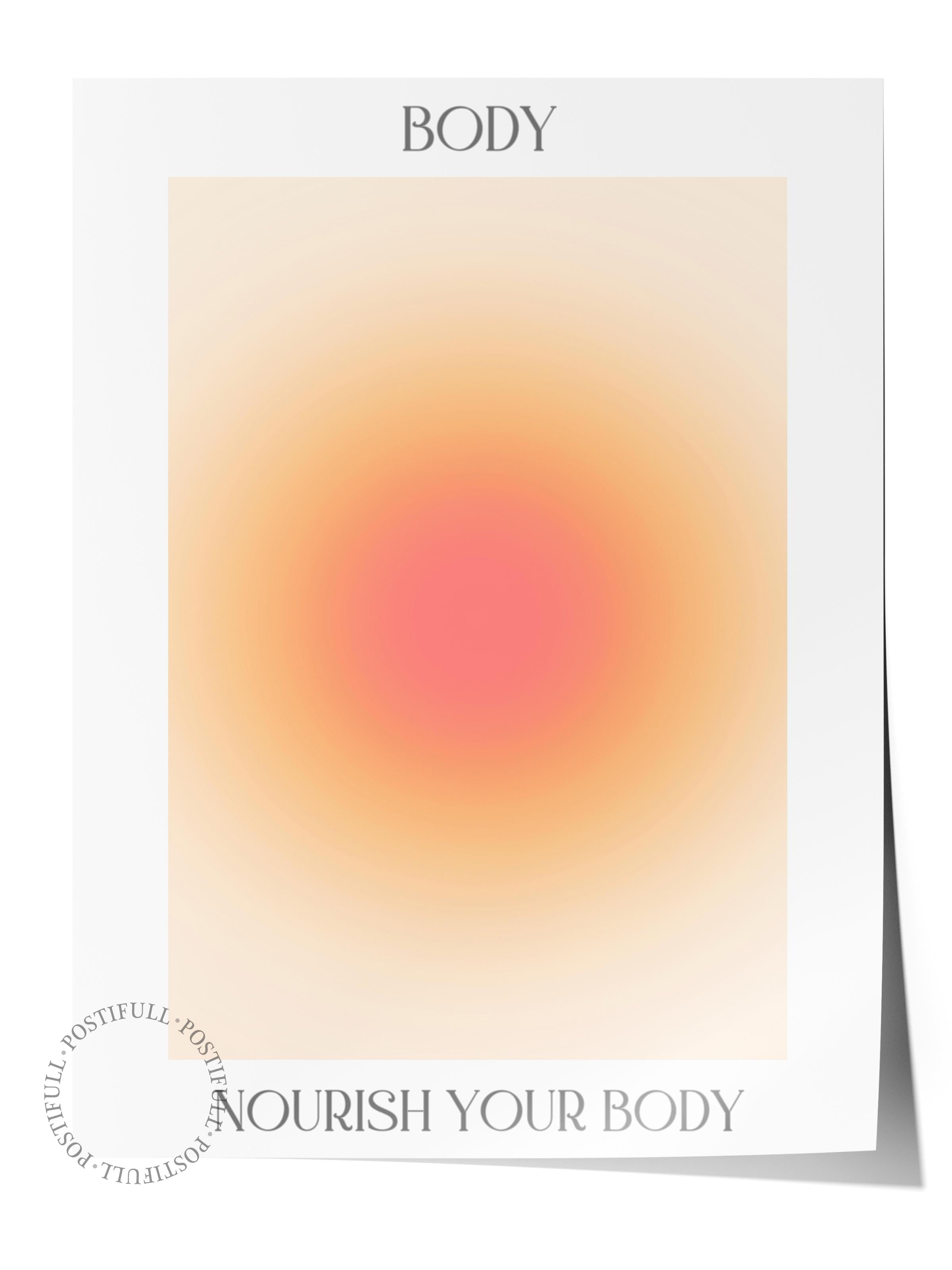 Çerçevesiz Poster, Aura Serisi NO:63 - Body, Melek Numaraları, Renkli Poster