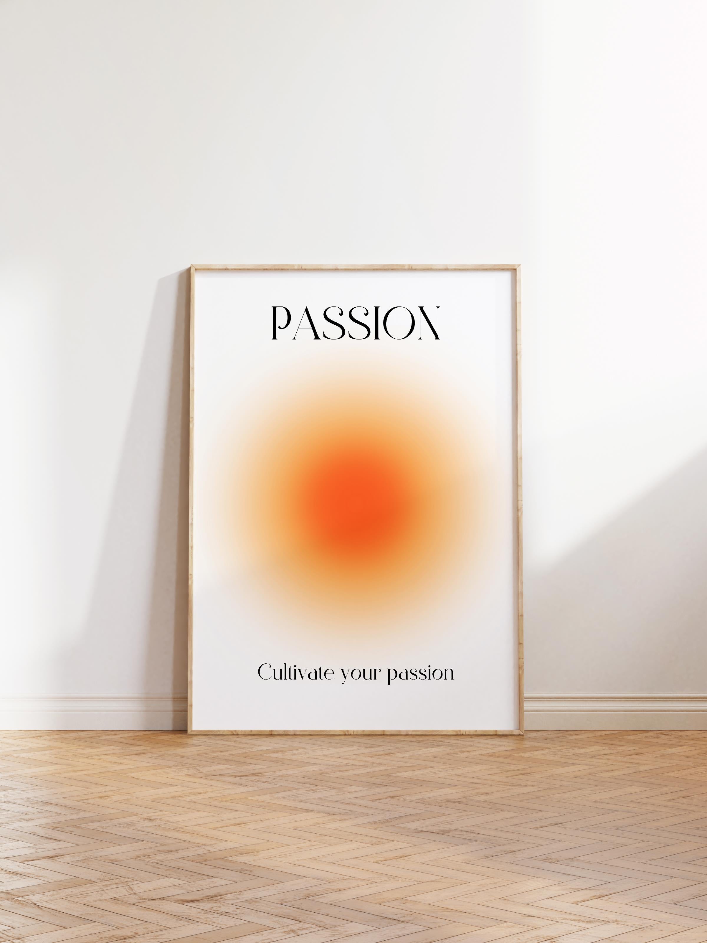Çerçevesiz Poster, Aura Serisi NO:64 - Passion, Melek Numaraları, Renkli Poster