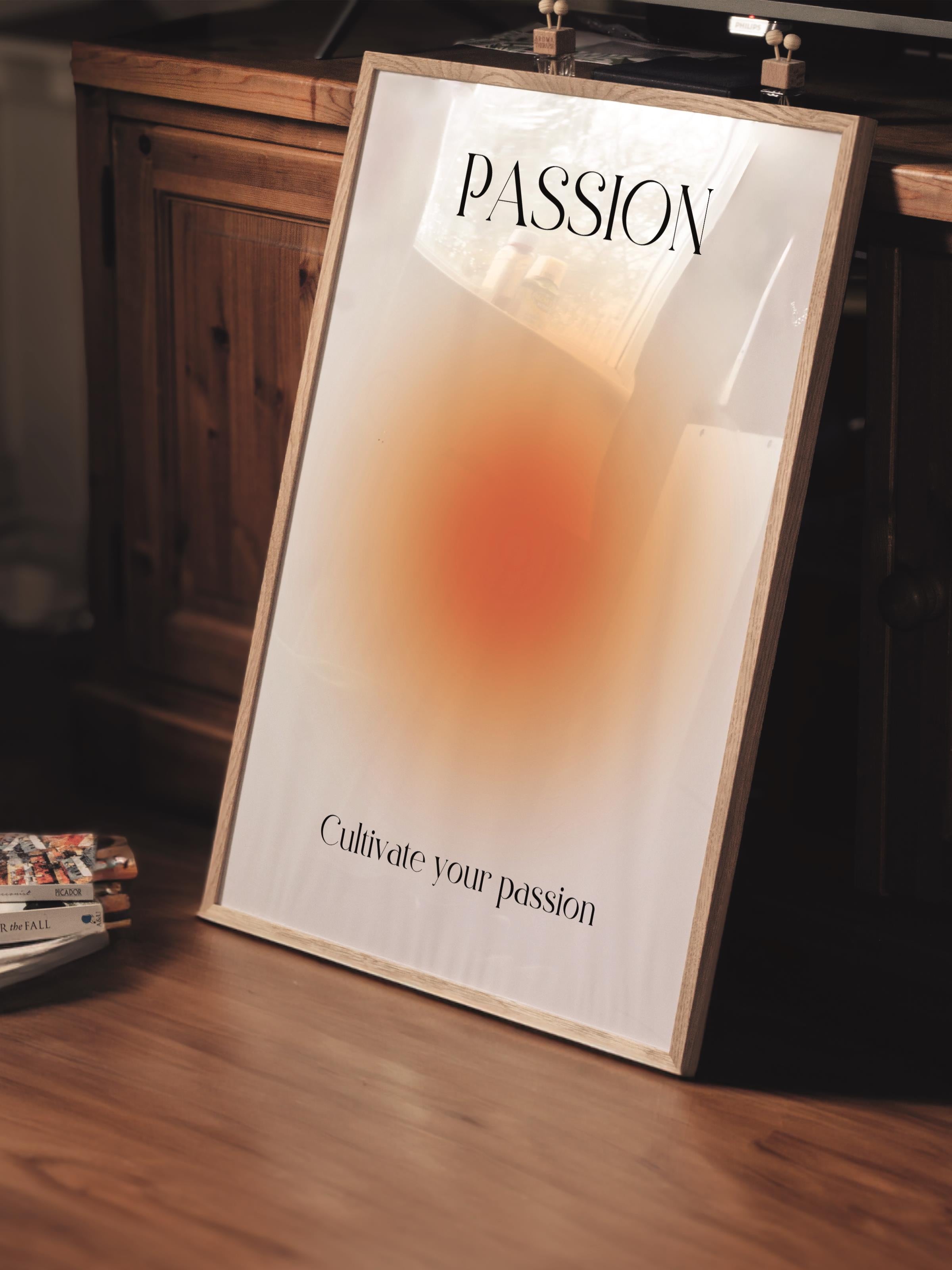 Çerçevesiz Poster, Aura Serisi NO:64 - Passion, Melek Numaraları, Renkli Poster