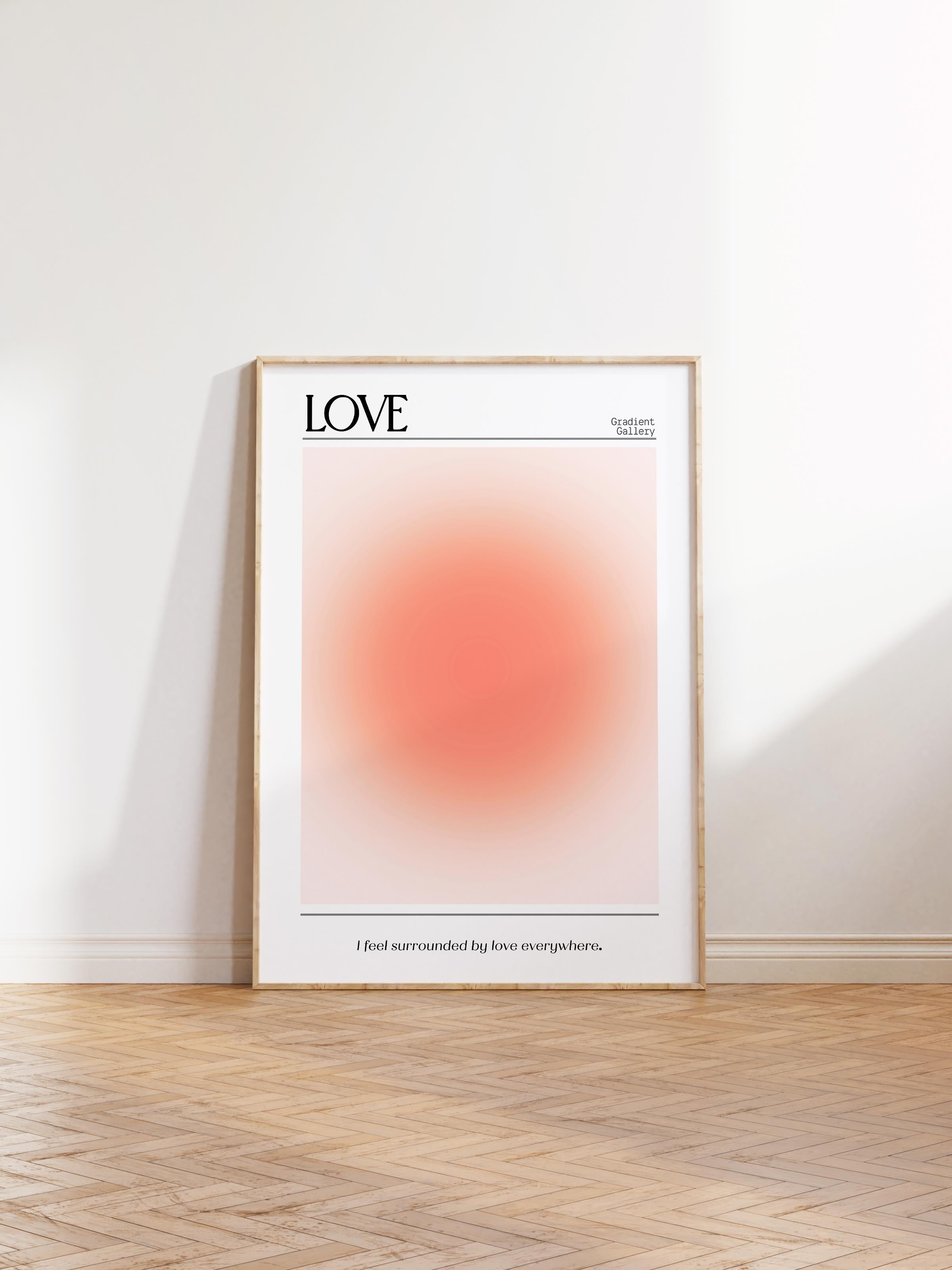 Çerçevesiz Poster, Aura Serisi NO:67 - Love, Melek Numaraları, Renkli Poster