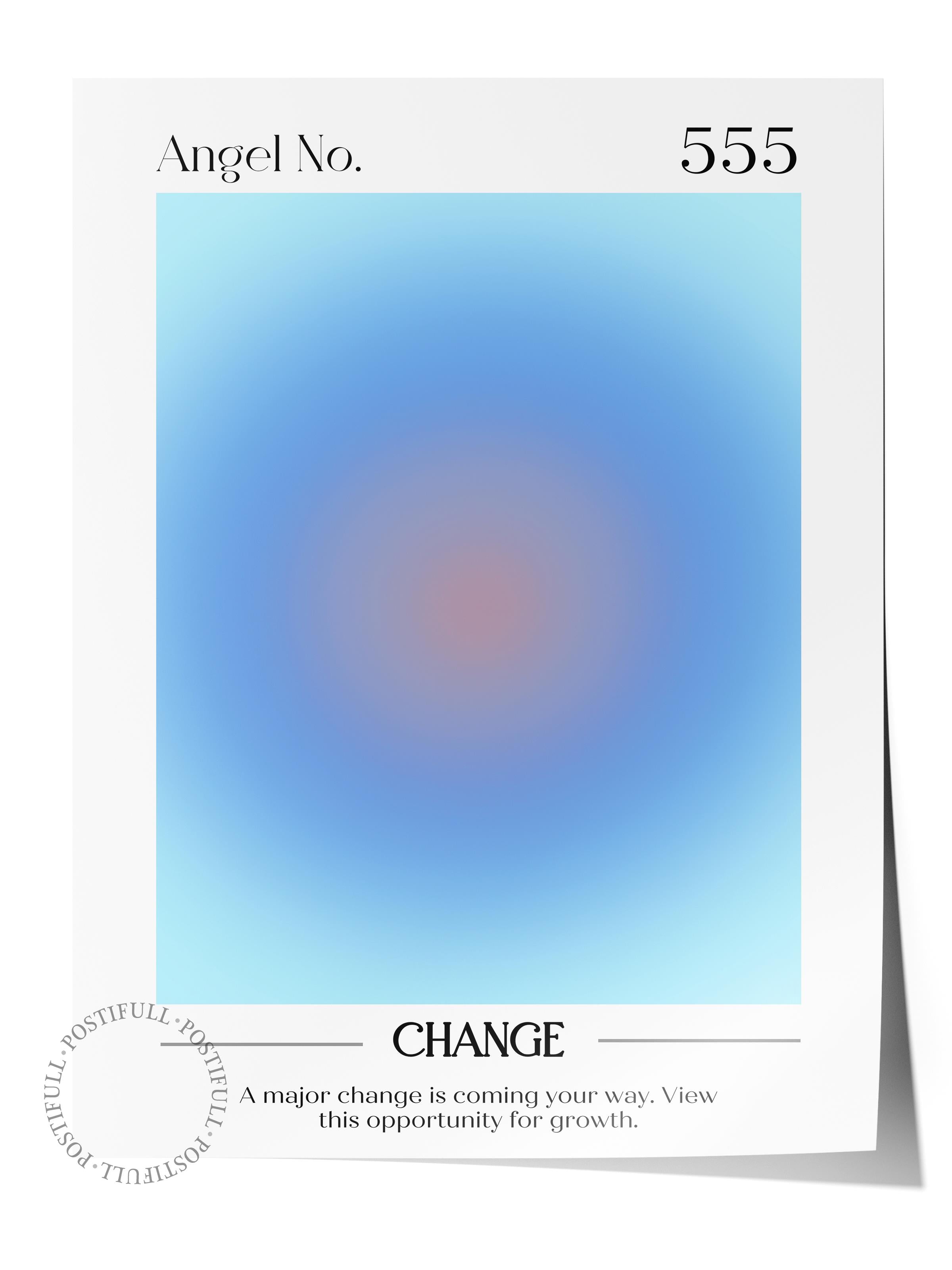 Çerçevesiz Poster, Aura Serisi NO:78 - 555 - Change, Melek Numaraları, Renkli Poster