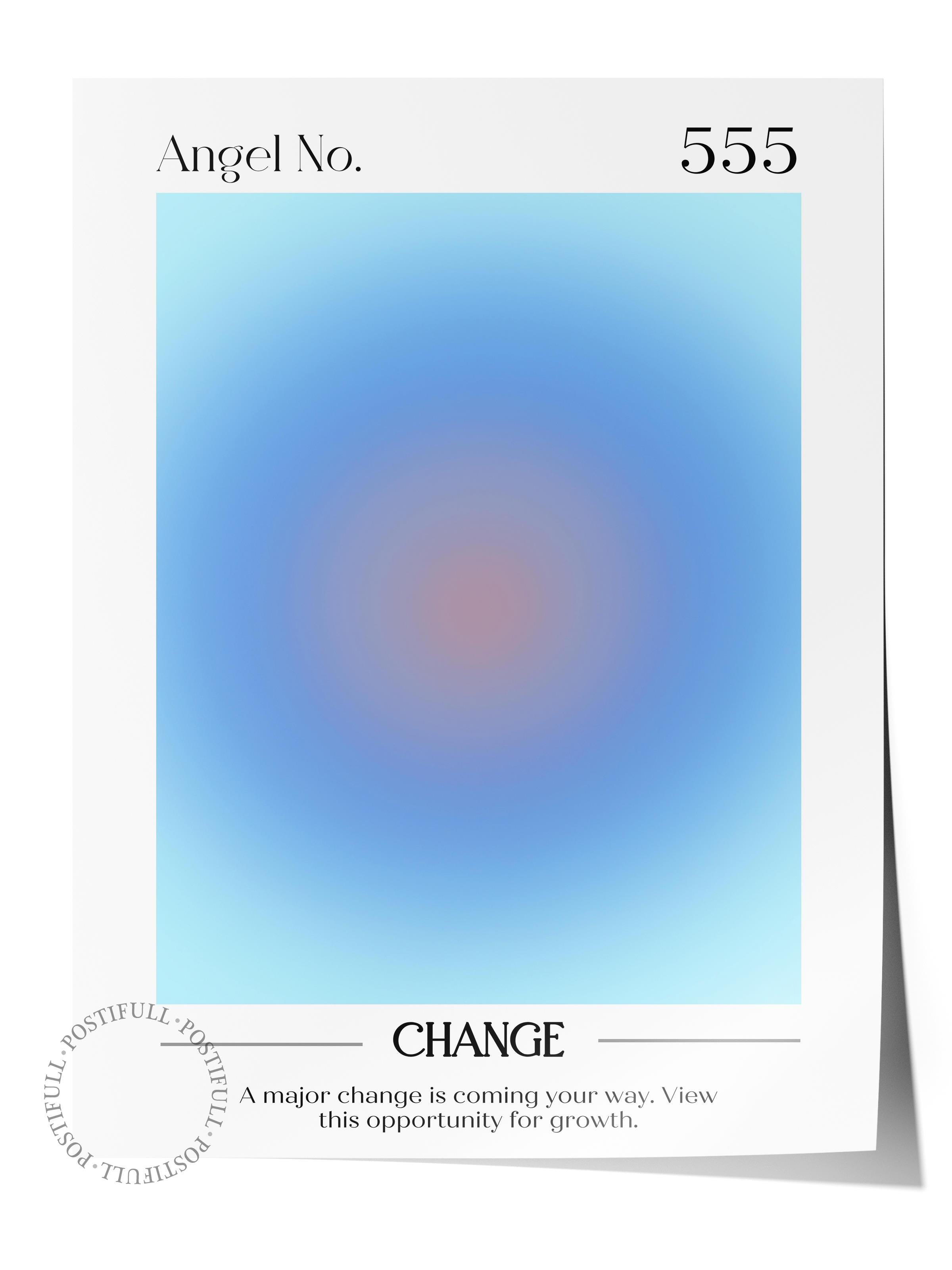 Çerçevesiz Poster, Aura Serisi NO:85 - 555 - Change, Melek Numaraları, Renkli Poster