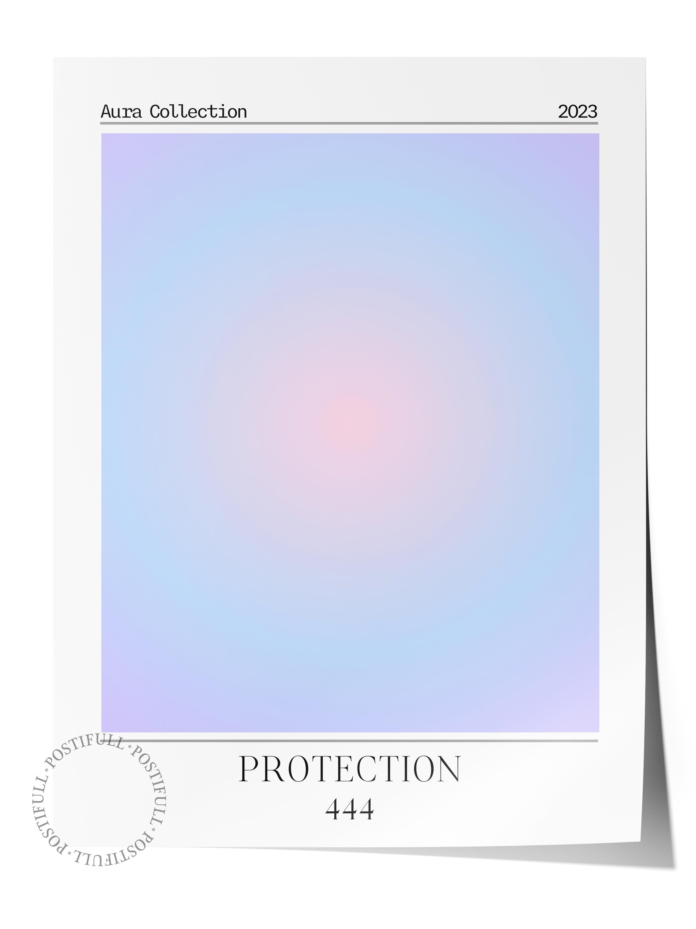 Çerçevesiz Poster, Aura Serisi NO:9 - 444 - Protection, Melek Numaraları, Renkli Poster, HQ Baskı