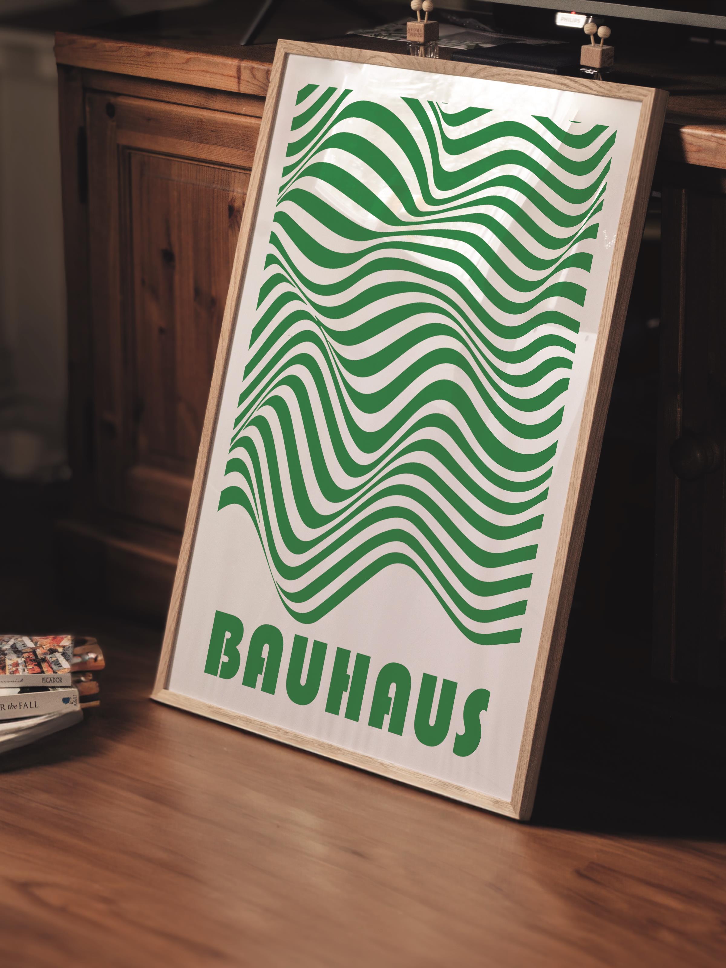 Çerçevesiz Poster, Bauhaus Serisi, Açık Yeşil Duvar Posteri, Duvar Dekoru, HD Baskı, Kalın Arşivsel Sanat Kağıdı