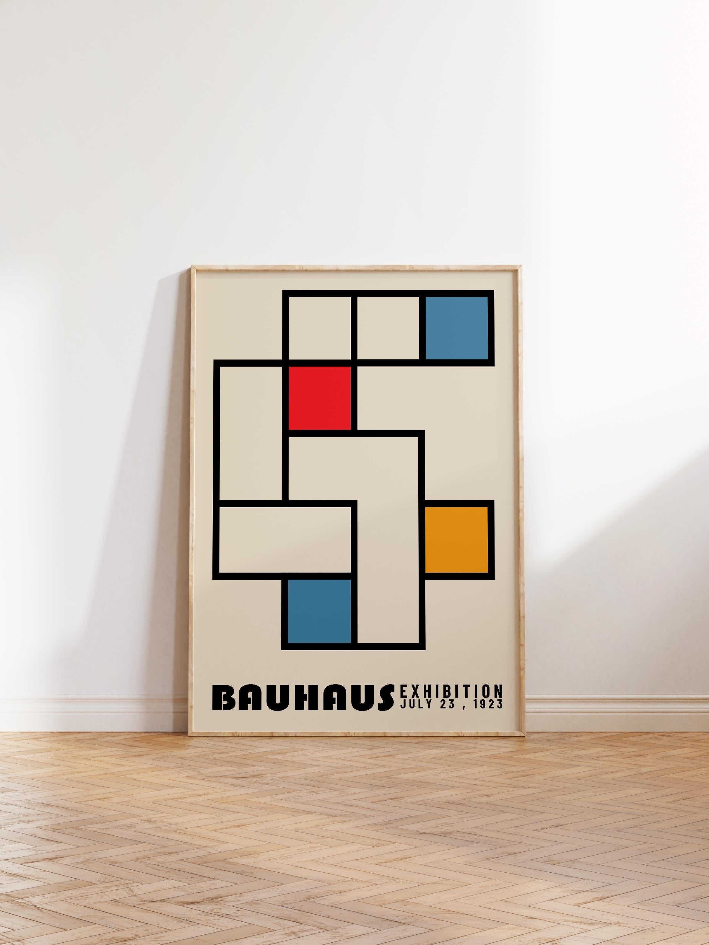 Çerçevesiz Poster, Bauhaus Serisi, Bej Duvar Posteri, Duvar Dekoru, HD Baskı, Kalın Arşivsel Sanat Kağıdı