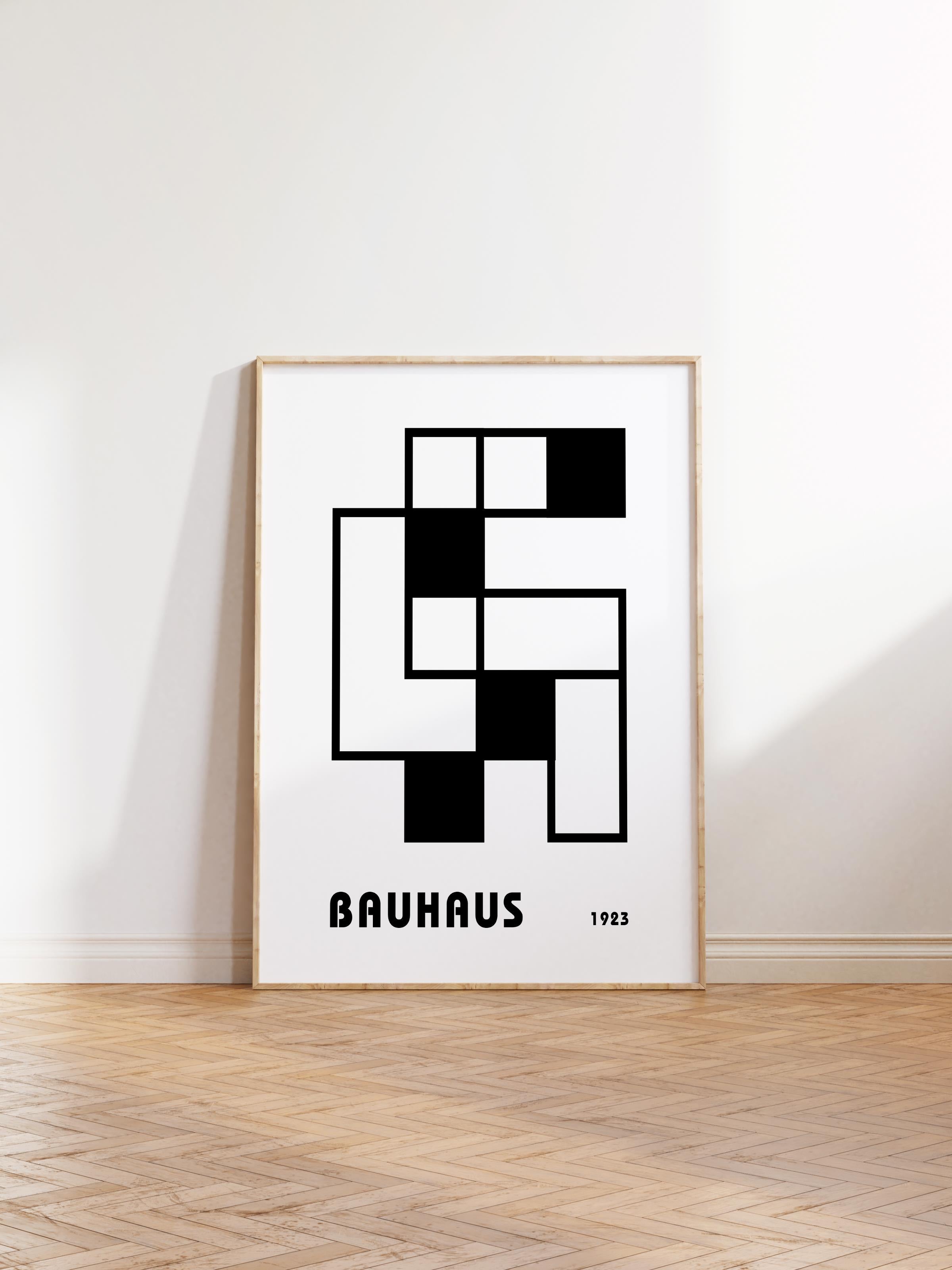 Çerçevesiz Poster, Bauhaus Serisi, Beyaz Duvar Posteri, Duvar Dekoru, HD Baskı, Kalın Arşivsel Sanat Kağıdı