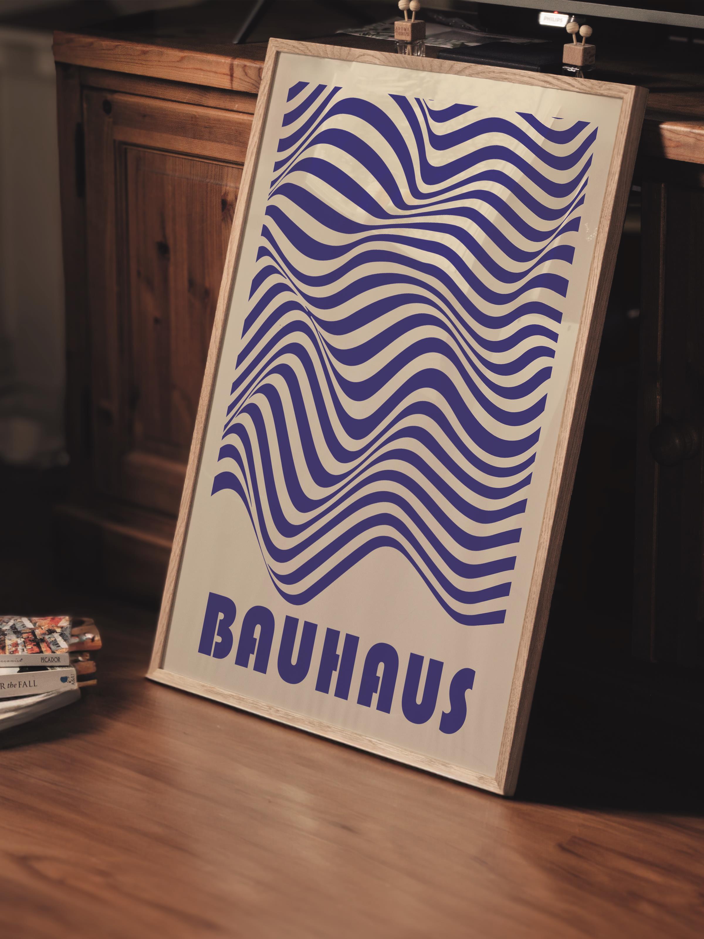 Çerçevesiz Poster, Bauhaus Serisi, Lacivert Duvar Posteri, Duvar Dekoru, HD Baskı, Kalın Arşivsel Sanat Kağıdı