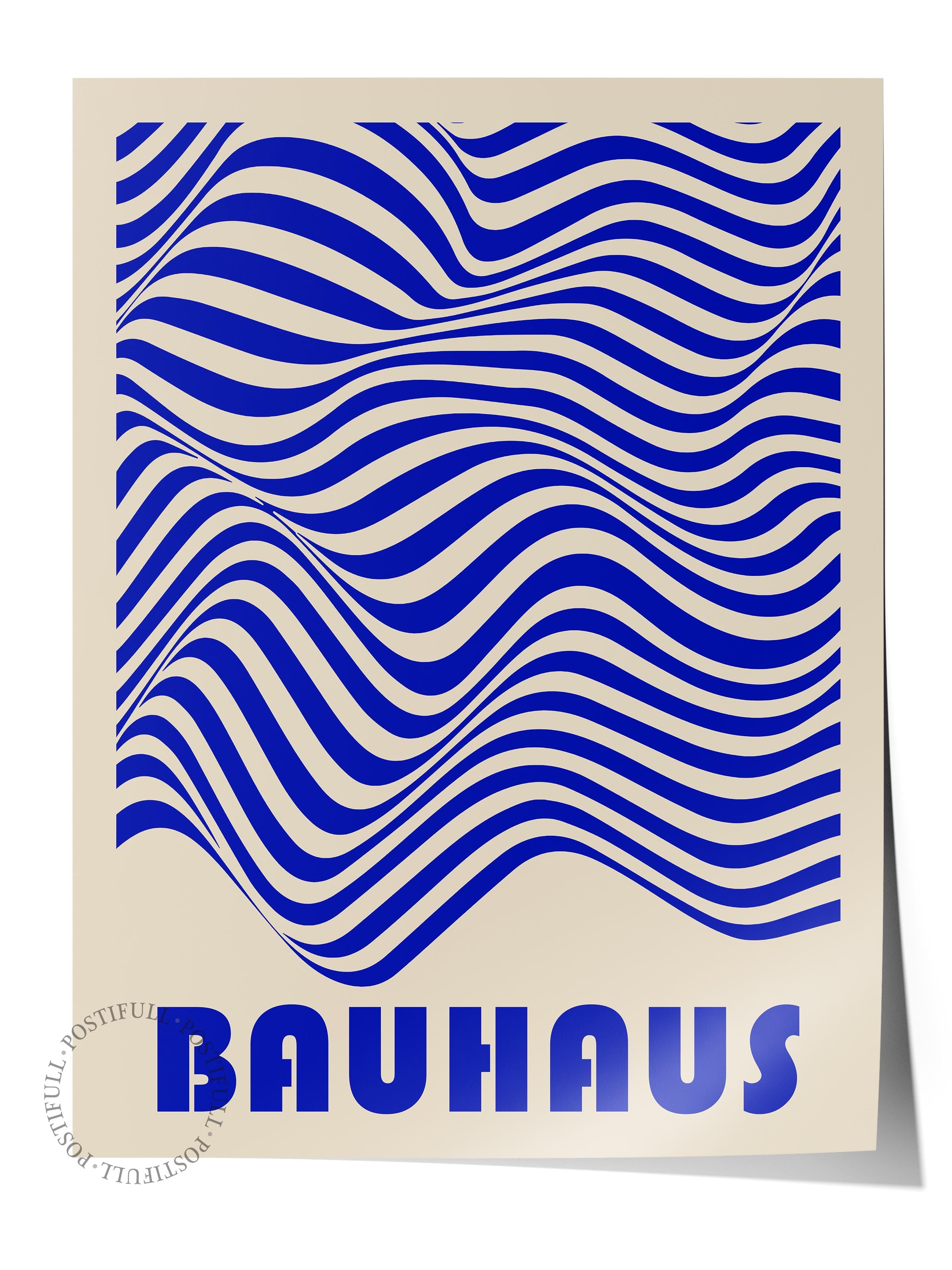 Çerçevesiz Poster, Bauhaus Serisi, Lacivert Duvar Posteri, Duvar Dekoru, HD Baskı, Kalın Arşivsel Sanat Kağıdı