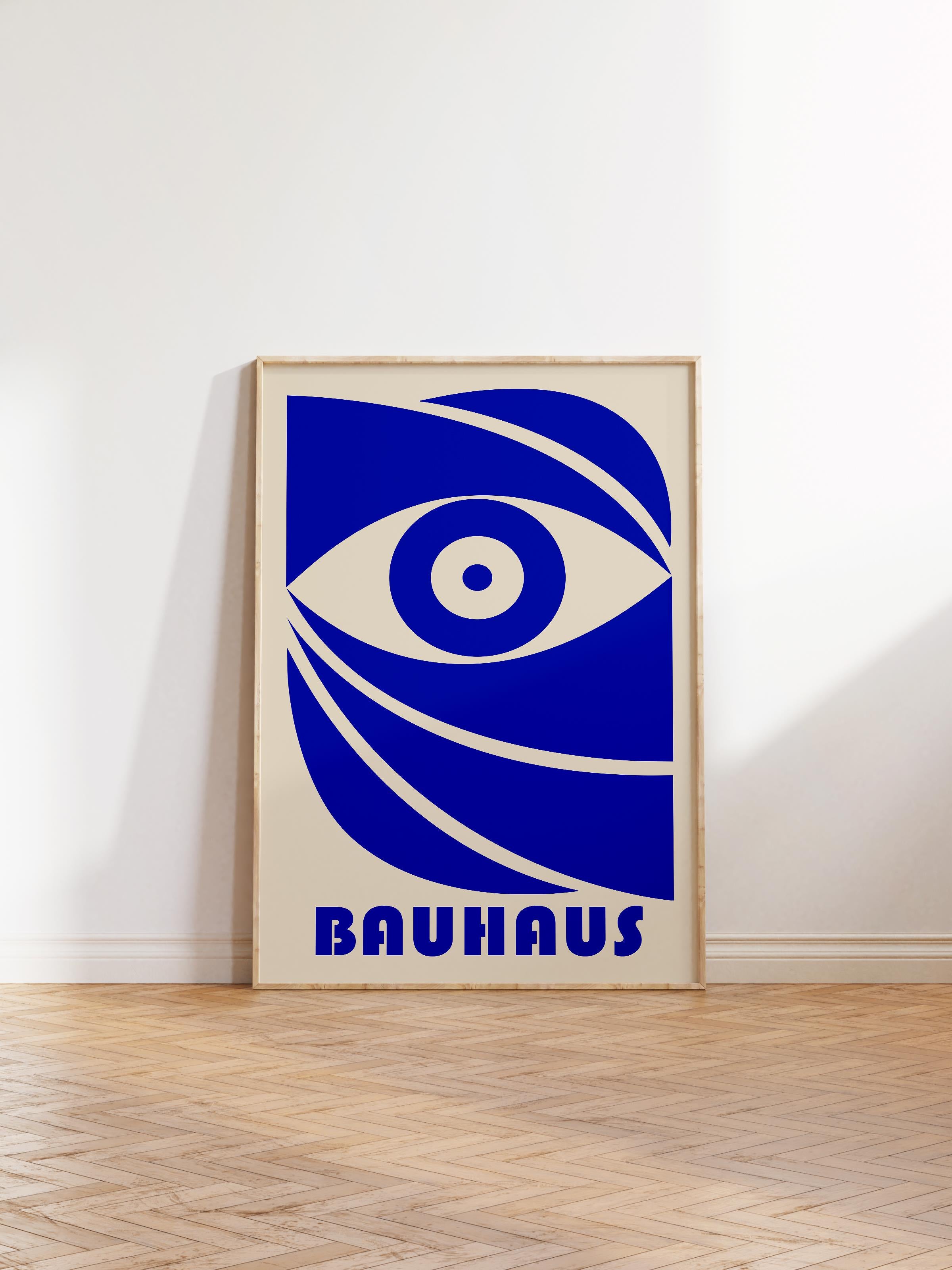 Çerçevesiz Poster, Bauhaus Serisi, Lacivert Duvar Posteri, Duvar Dekoru, HD Baskı, Kalın Arşivsel Sanat Kağıdı