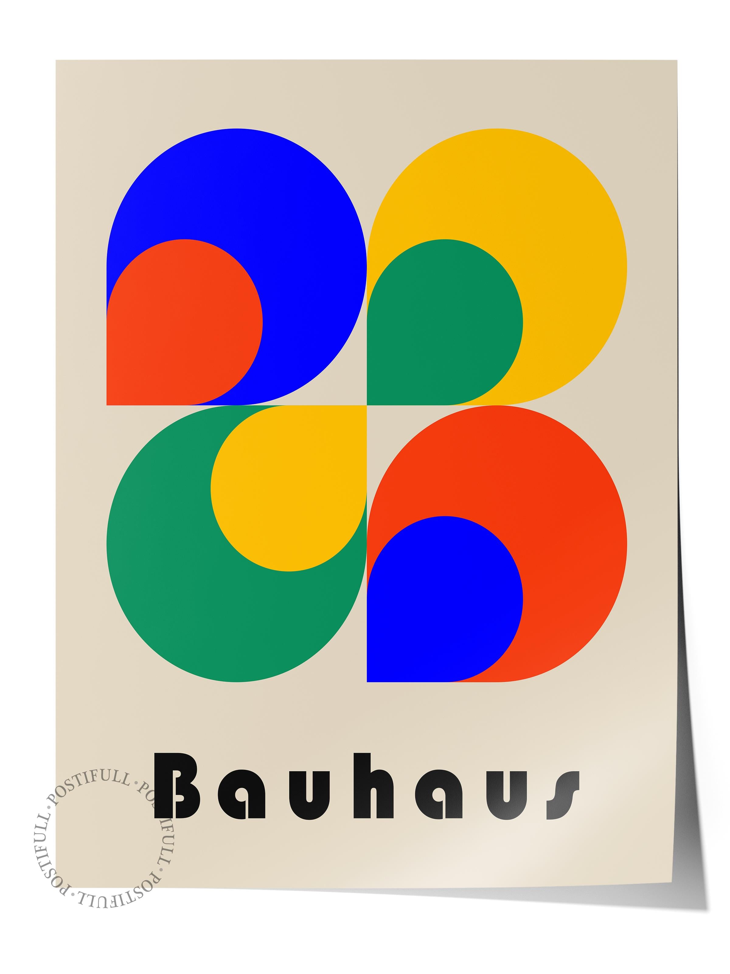 Çerçevesiz Poster, Bauhaus Serisi, Renkli Duvar Posteri, Duvar Dekoru, HD Baskı, Kalın Arşivsel Sanat Kağıdı