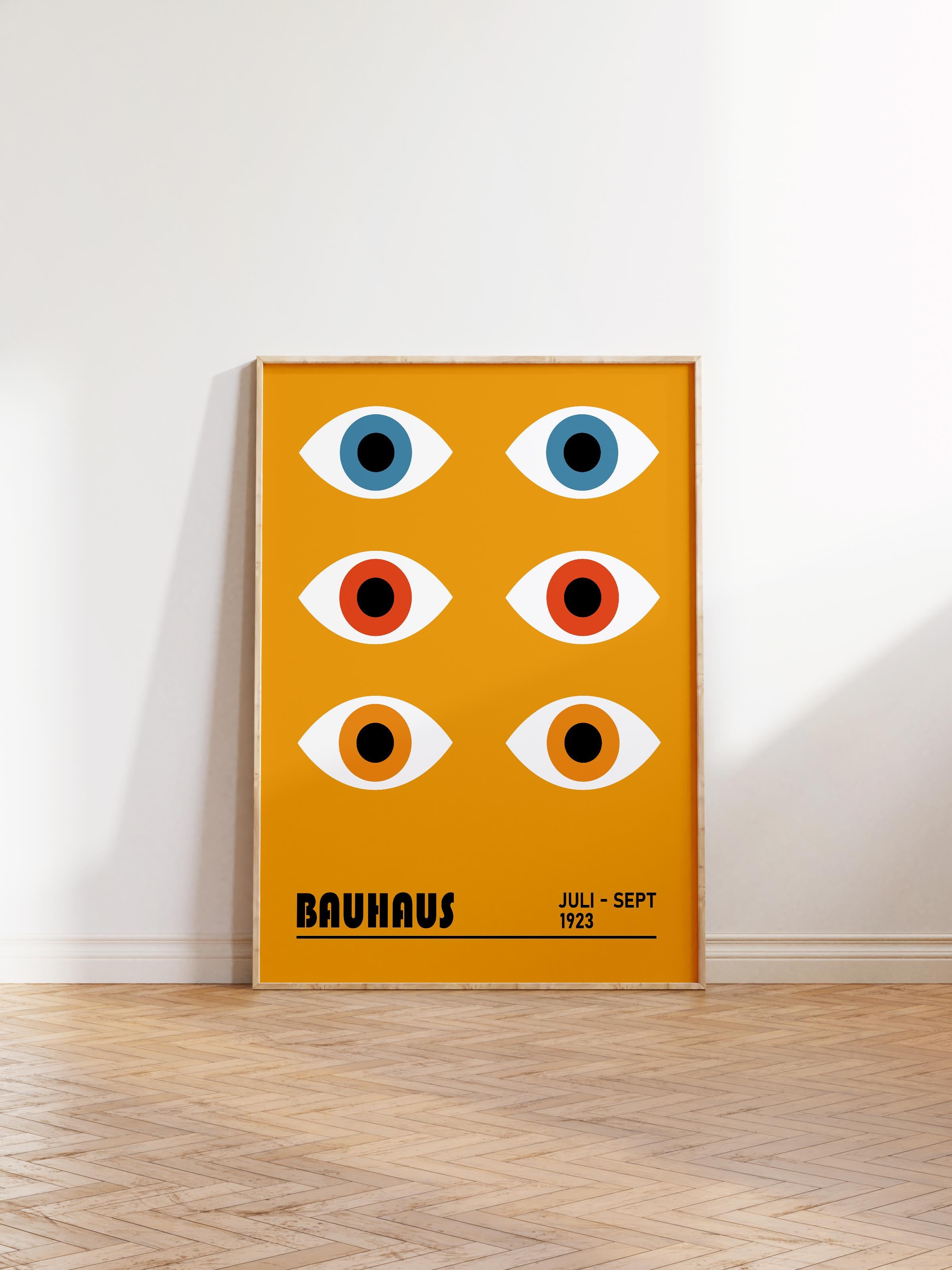 Çerçevesiz Poster, Bauhaus Serisi, Sarı Duvar Posteri, Duvar Dekoru, HD Baskı, Kalın Arşivsel Sanat Kağıdı