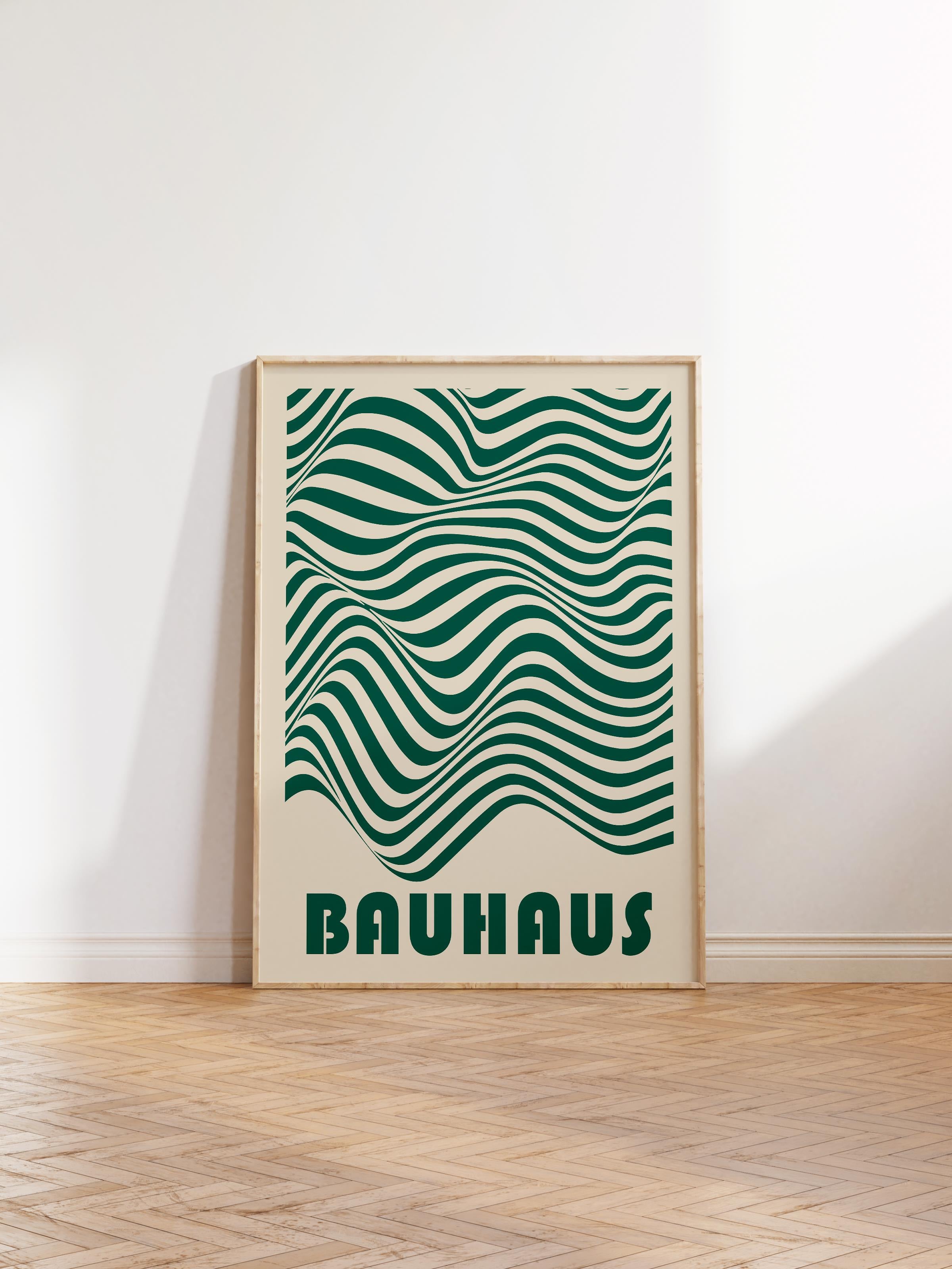 Çerçevesiz Poster, Bauhaus Serisi, Soft Yeşil Duvar Posteri, Duvar Dekoru, HD Baskı, Kalın Arşivsel Sanat Kağıdı