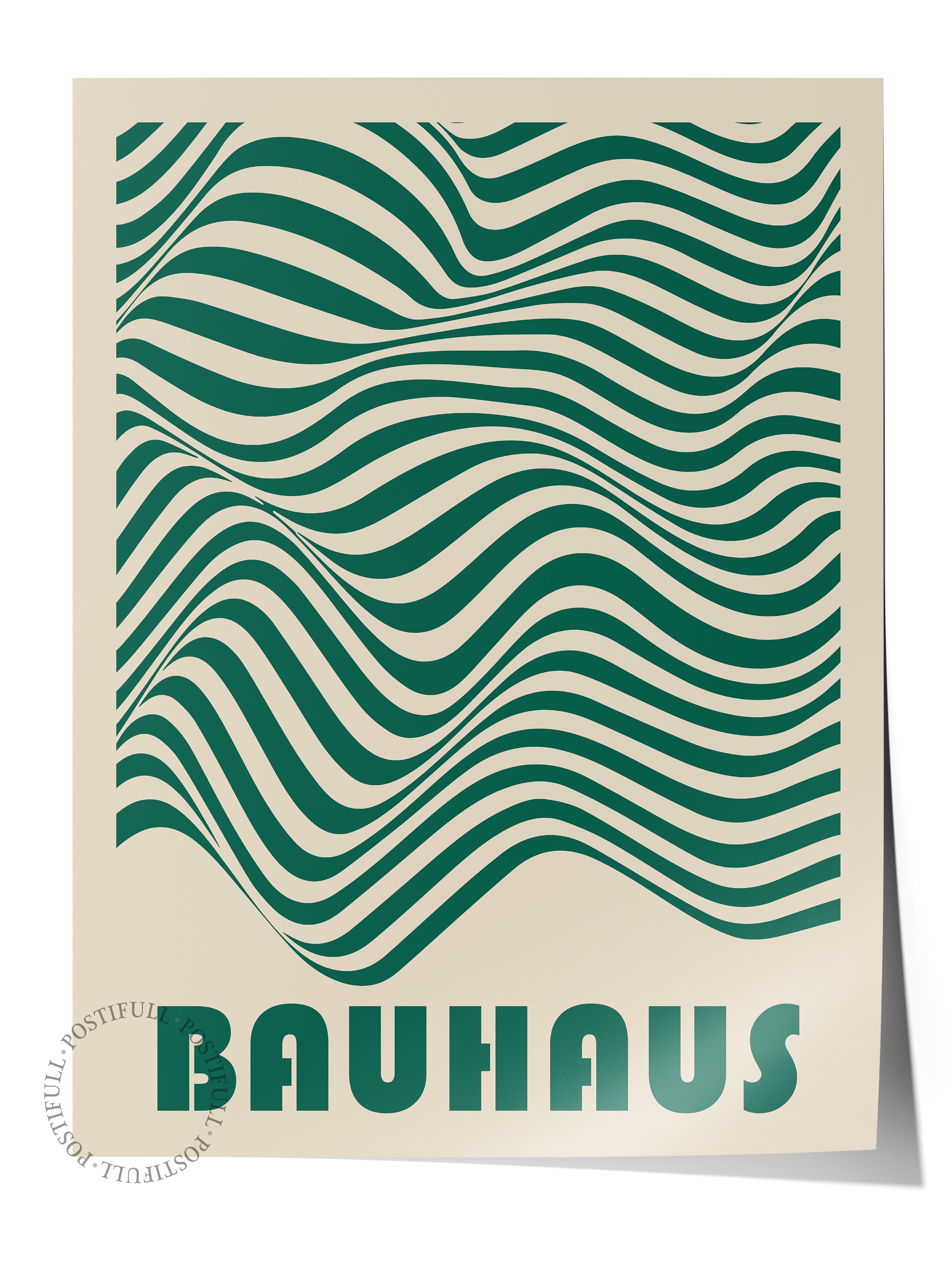 Çerçevesiz Poster, Bauhaus Serisi, Soft Yeşil Duvar Posteri, Duvar Dekoru, HD Baskı, Kalın Arşivsel Sanat Kağıdı