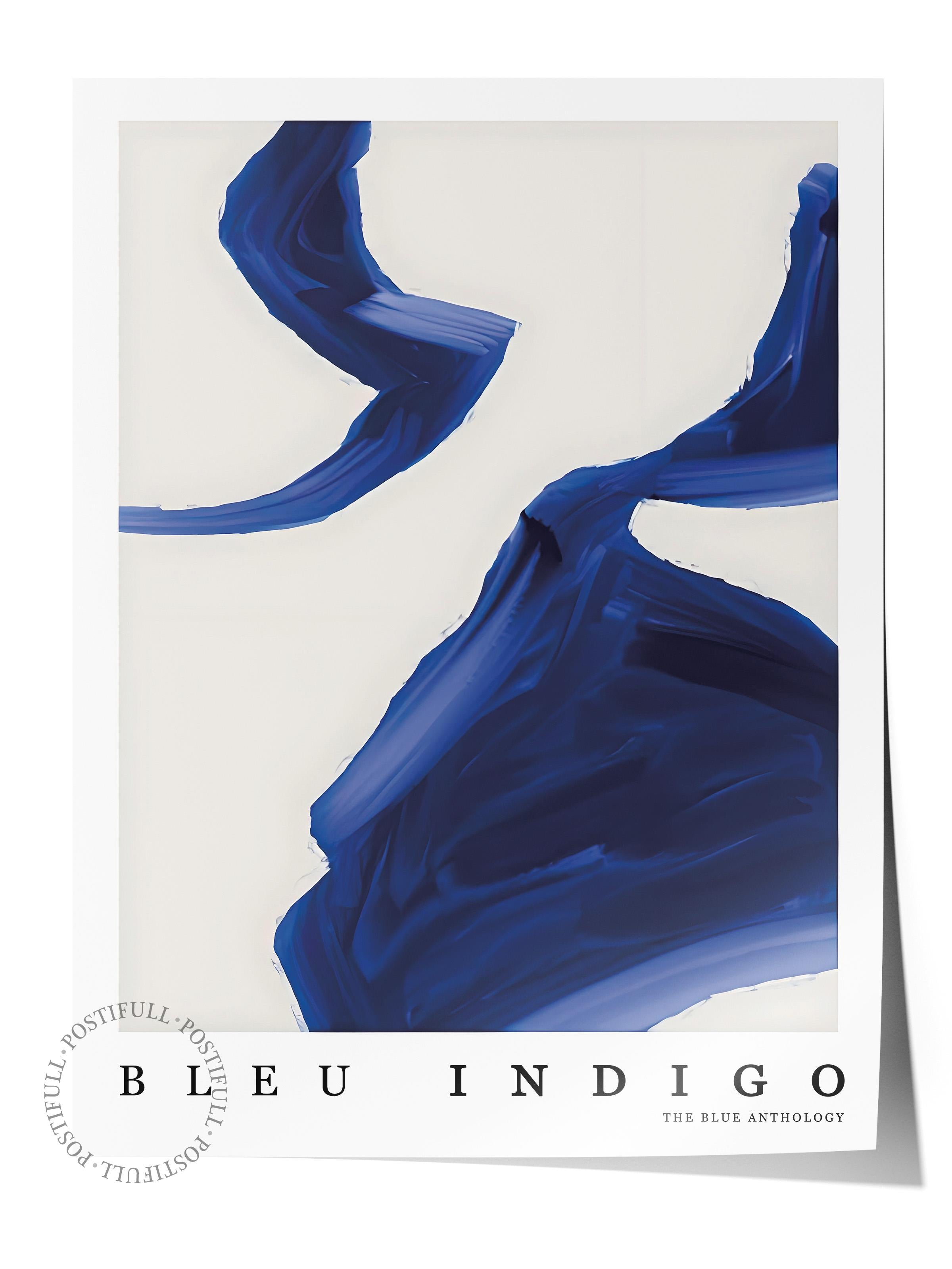 Çerçevesiz Poster, HD Kalite Duvar Posteri,Comfort Serisi, Indigo Abstract Poster, NO:108606