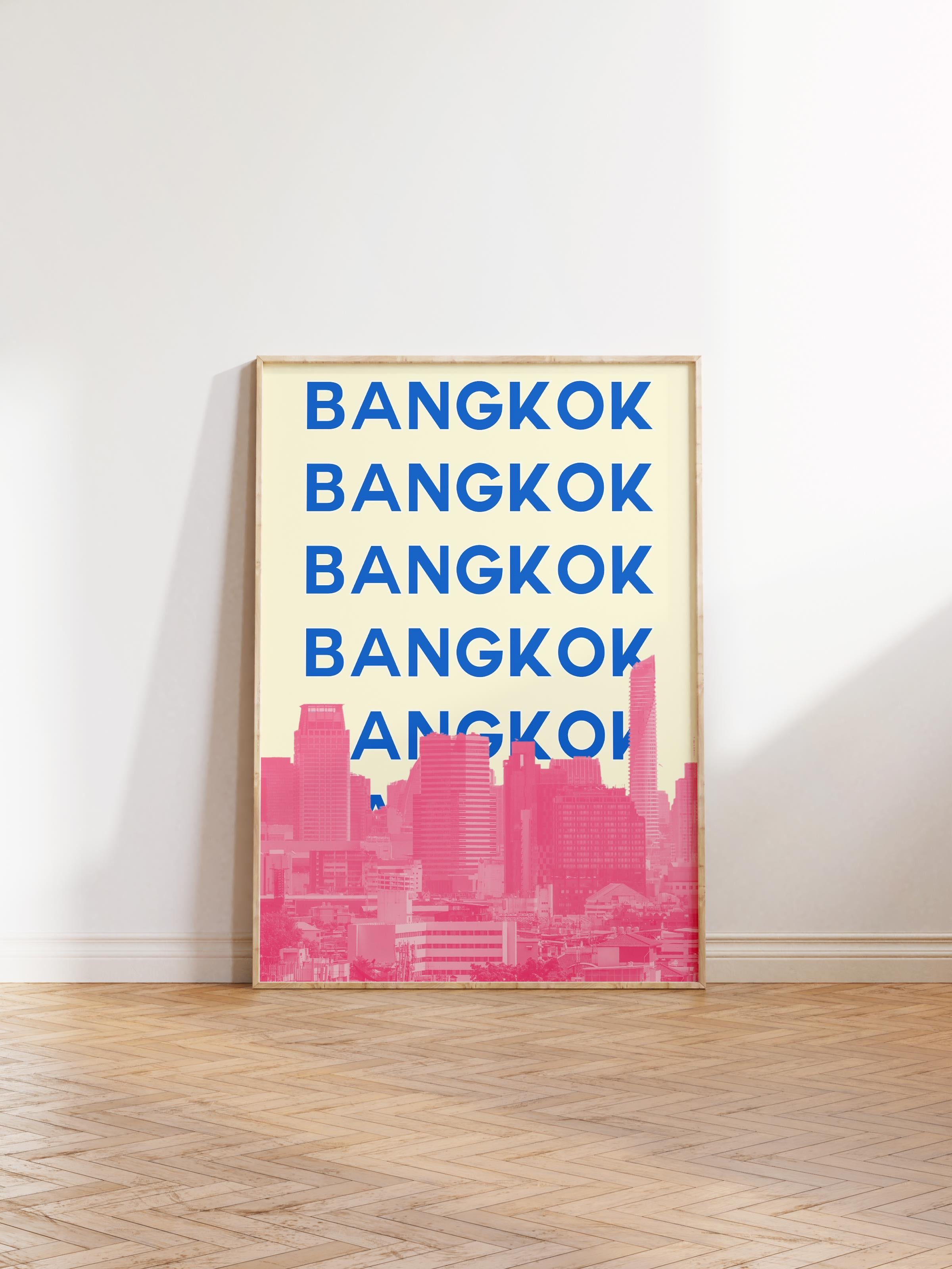 Çerçevesiz Poster İllüstrasyon Şehir - Bangkok, Şehirler Serisi, Duvar Posteri, HD Baskı, Kalın Arşivsel Sanat Kağıdı