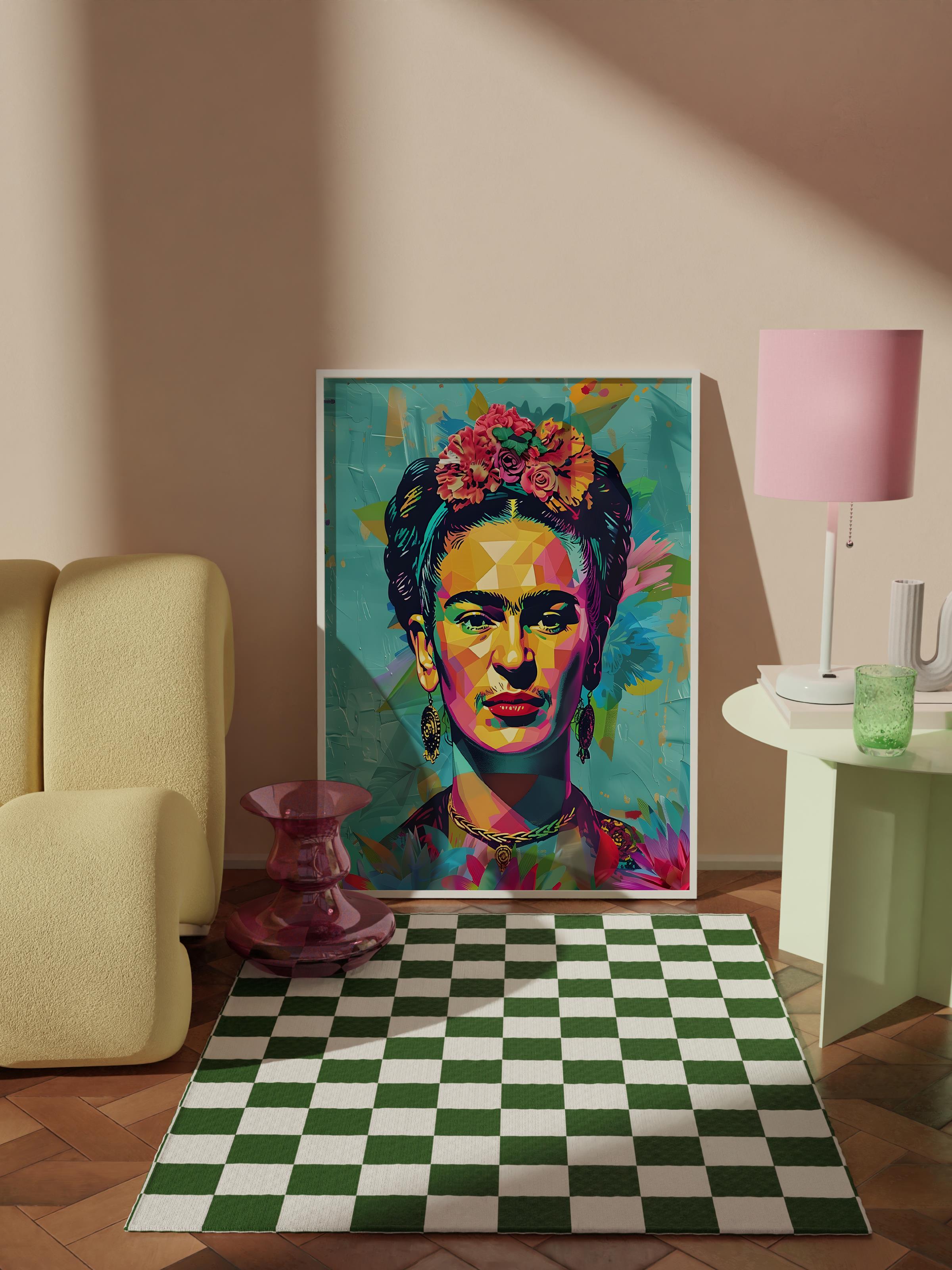 Çerçevesiz Poster Tablo, Duvar Posteri, HD Baskı, Frida Kahlo Renk Cümbüşü , Maximalist No:68