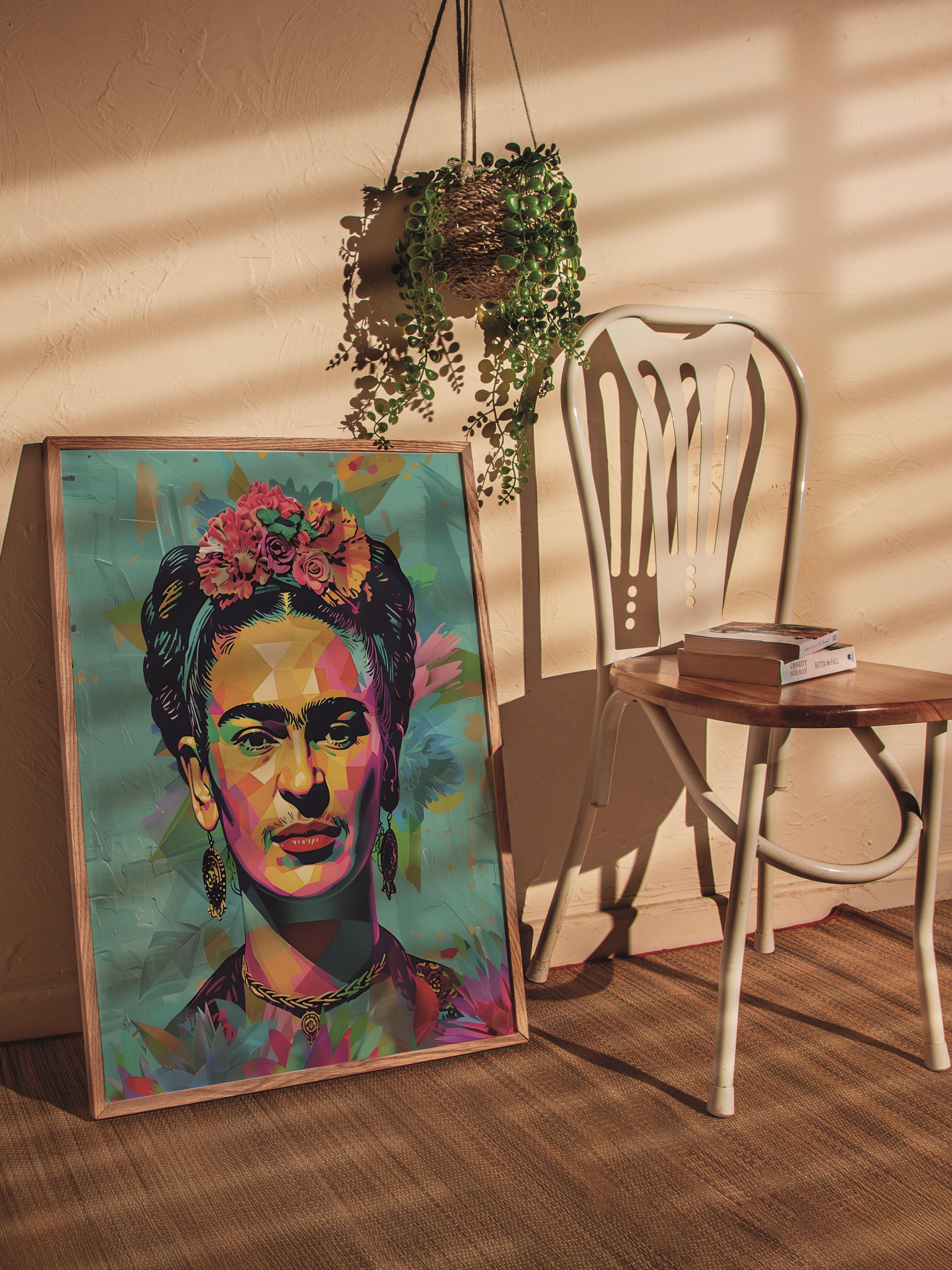 Çerçevesiz Poster Tablo, Duvar Posteri, HD Baskı, Frida Kahlo Renk Cümbüşü , Maximalist No:68