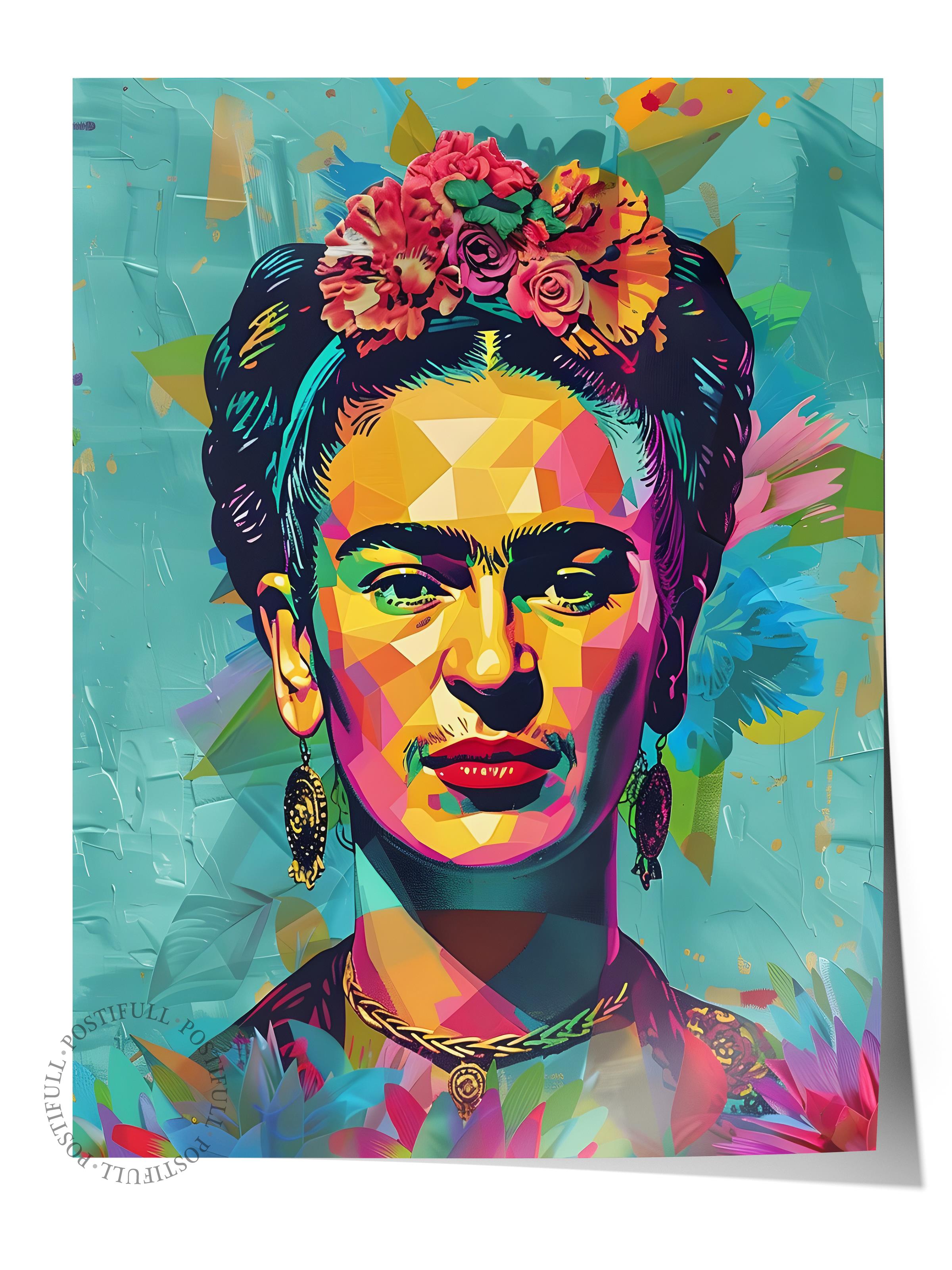 Çerçevesiz Poster Tablo, Duvar Posteri, HD Baskı, Frida Kahlo Renk Cümbüşü , Maximalist No:68