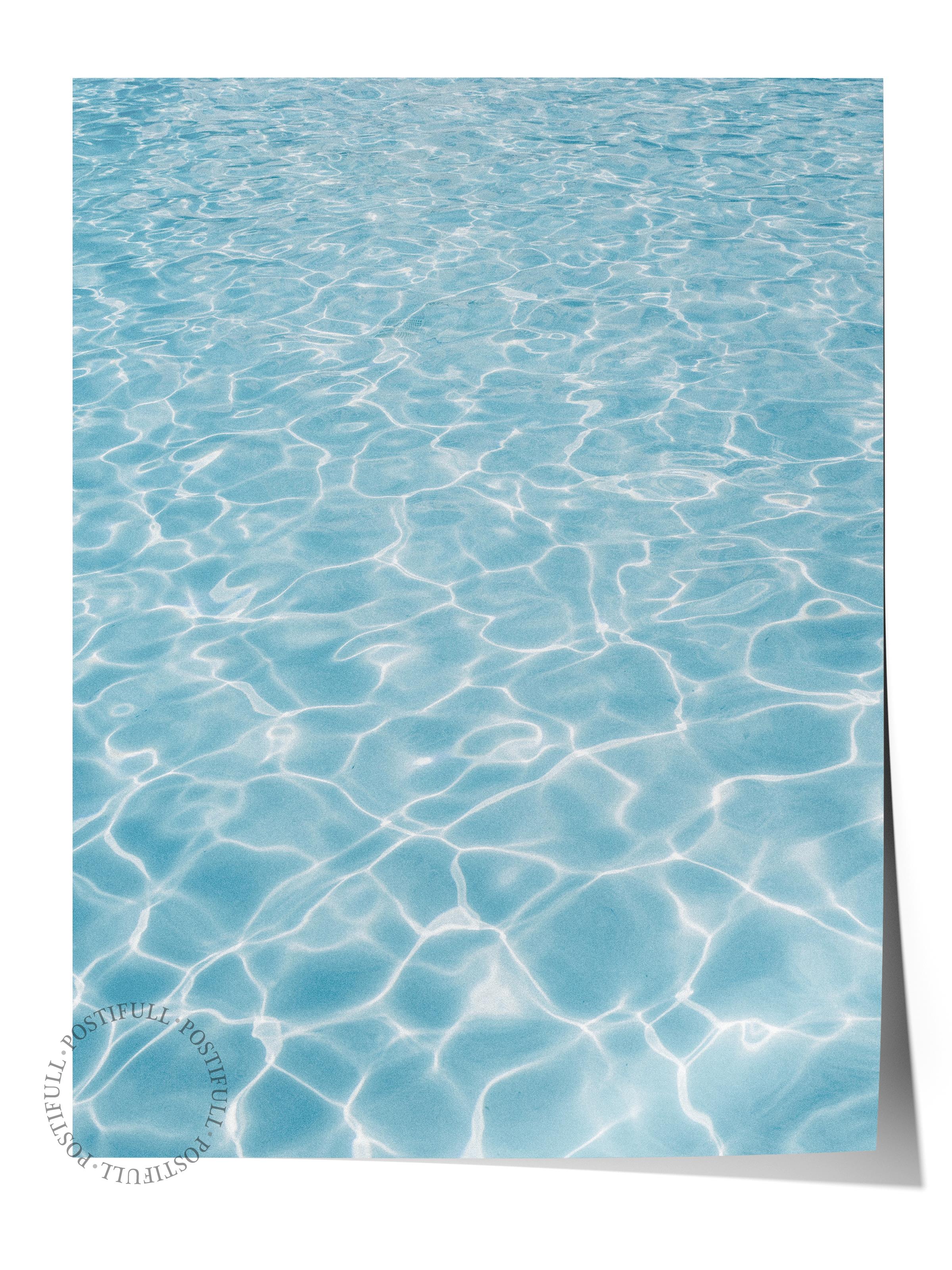 Çerçevesiz Poster, Yaz Temalı Tablo NO:110, Yüzme Havuzu Fotoğrafı, Mavi Poster, Dikey