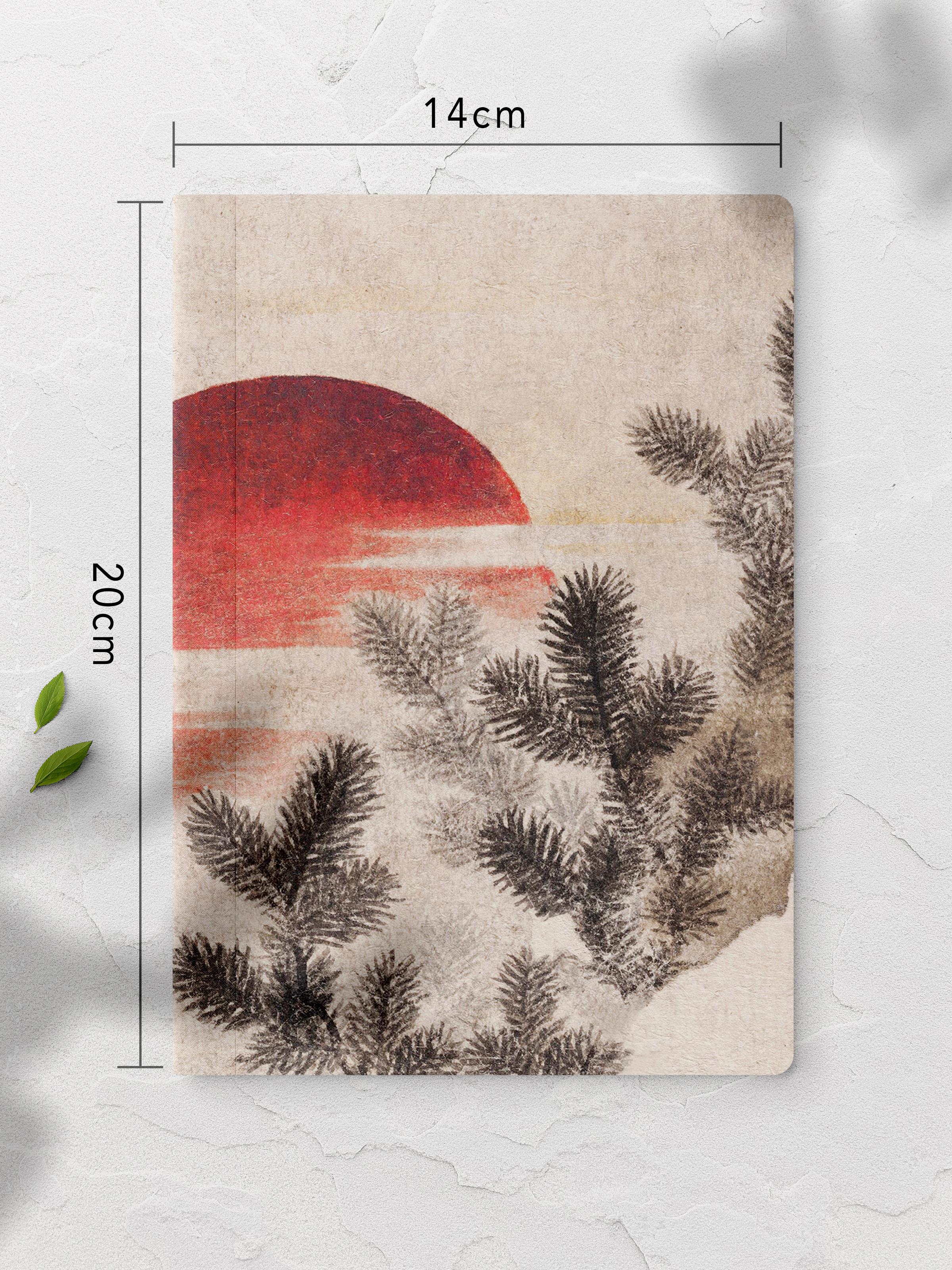 Çizgisiz Defter, Japon Sanatı Notebook 4 Adet, Akıl Defteri, Sanat Not Defteri, 64 Sayfa 14*21cm