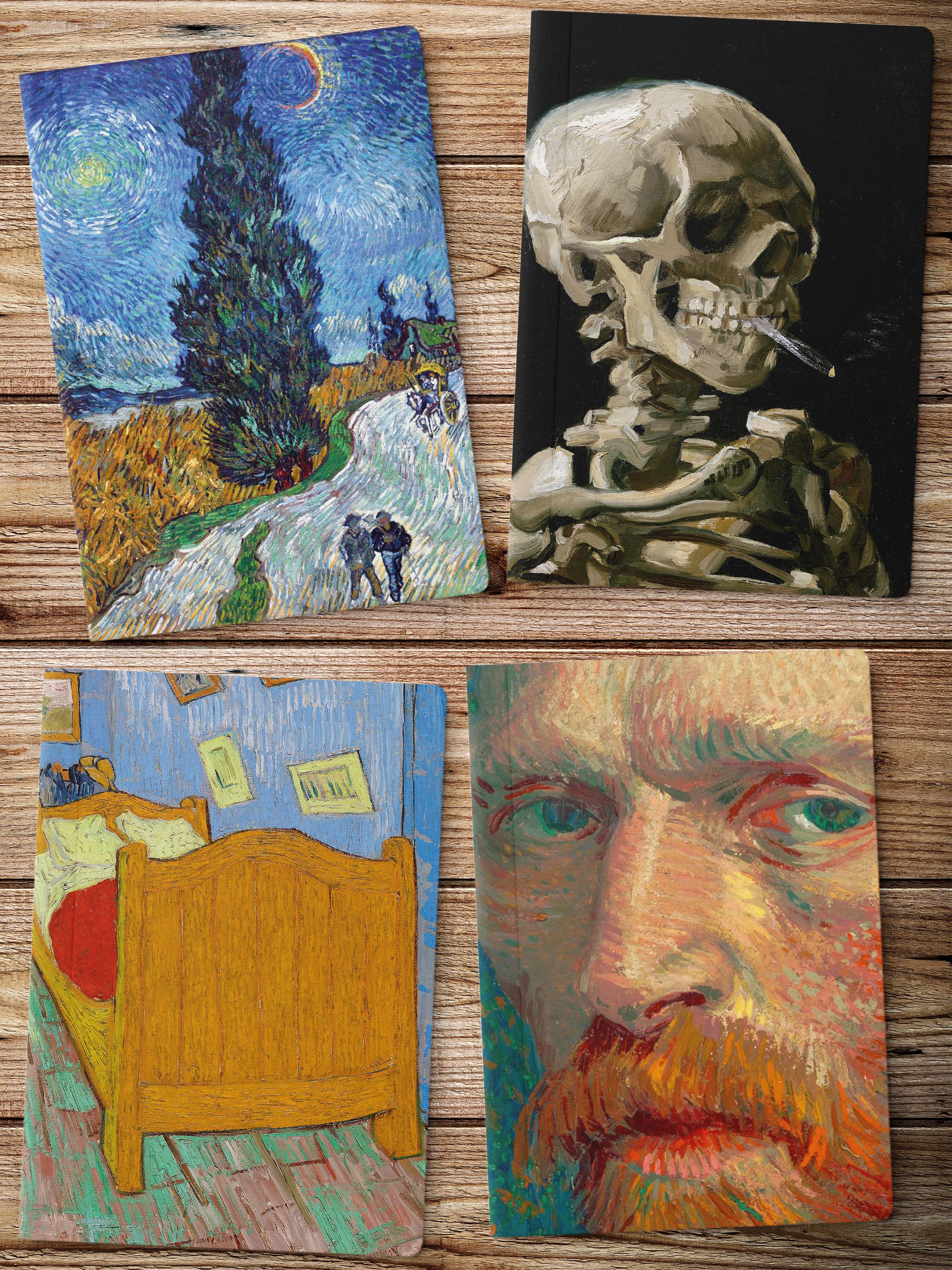 Çizgisiz Defter, Van Gogh Notebook 4 Adet, Not Defteri, Sanat Defter, 64 Sayfa 14*21cm