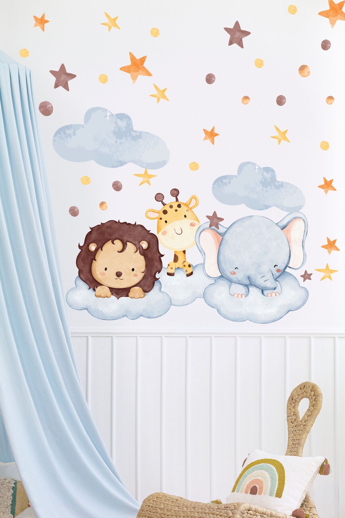 Çocuk Bebek Odası Sticker Seti, Hayvanlar Temalı Duvar Dekoru, Çocuk ve Bebek Odası Duvar Stickerı