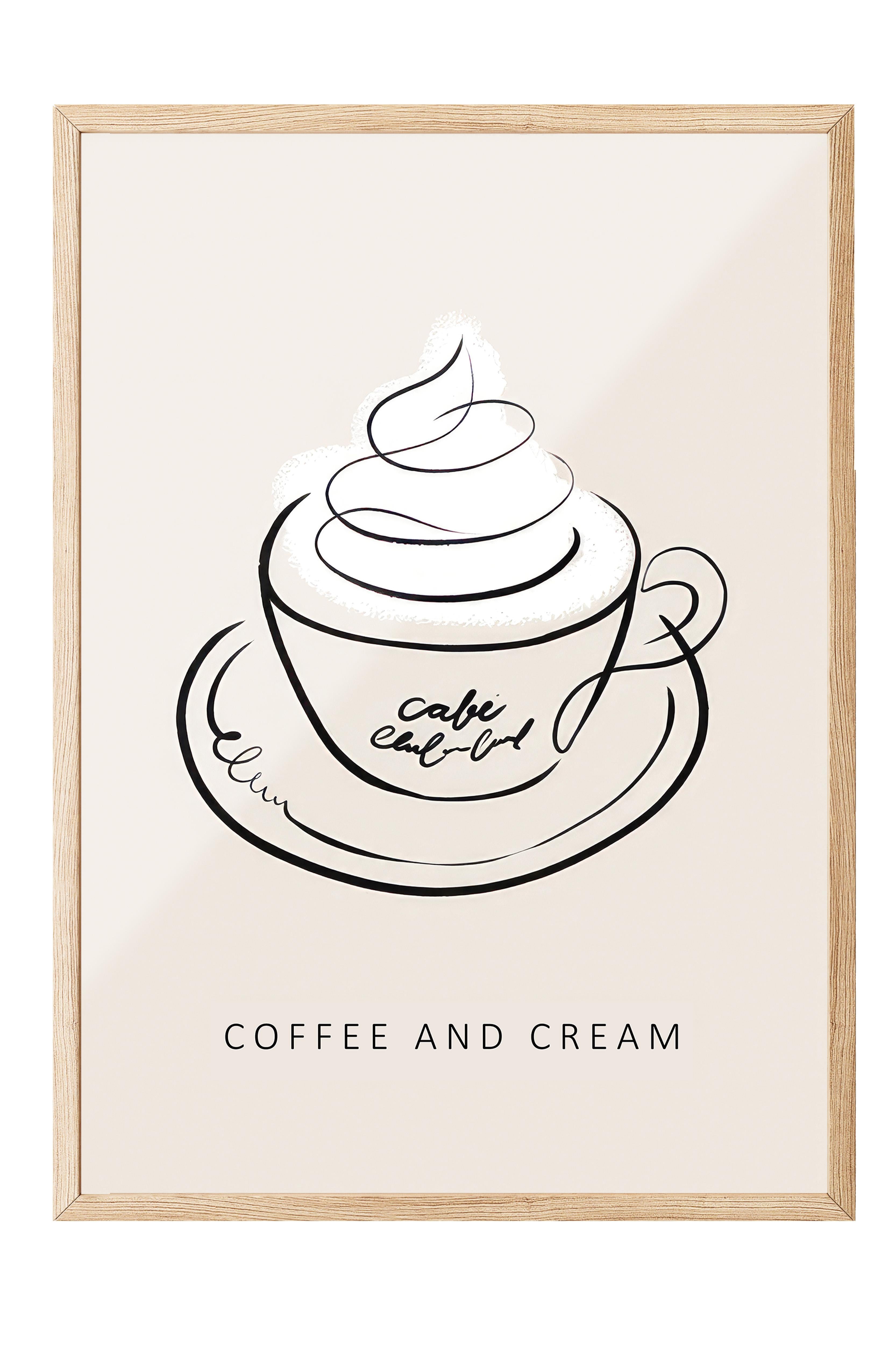 Coffee and Cream Çerçeveli Tablo, Ahşap Çerçeve ve Poster, Duvar Tablosu Comfort Serisi NO:108556