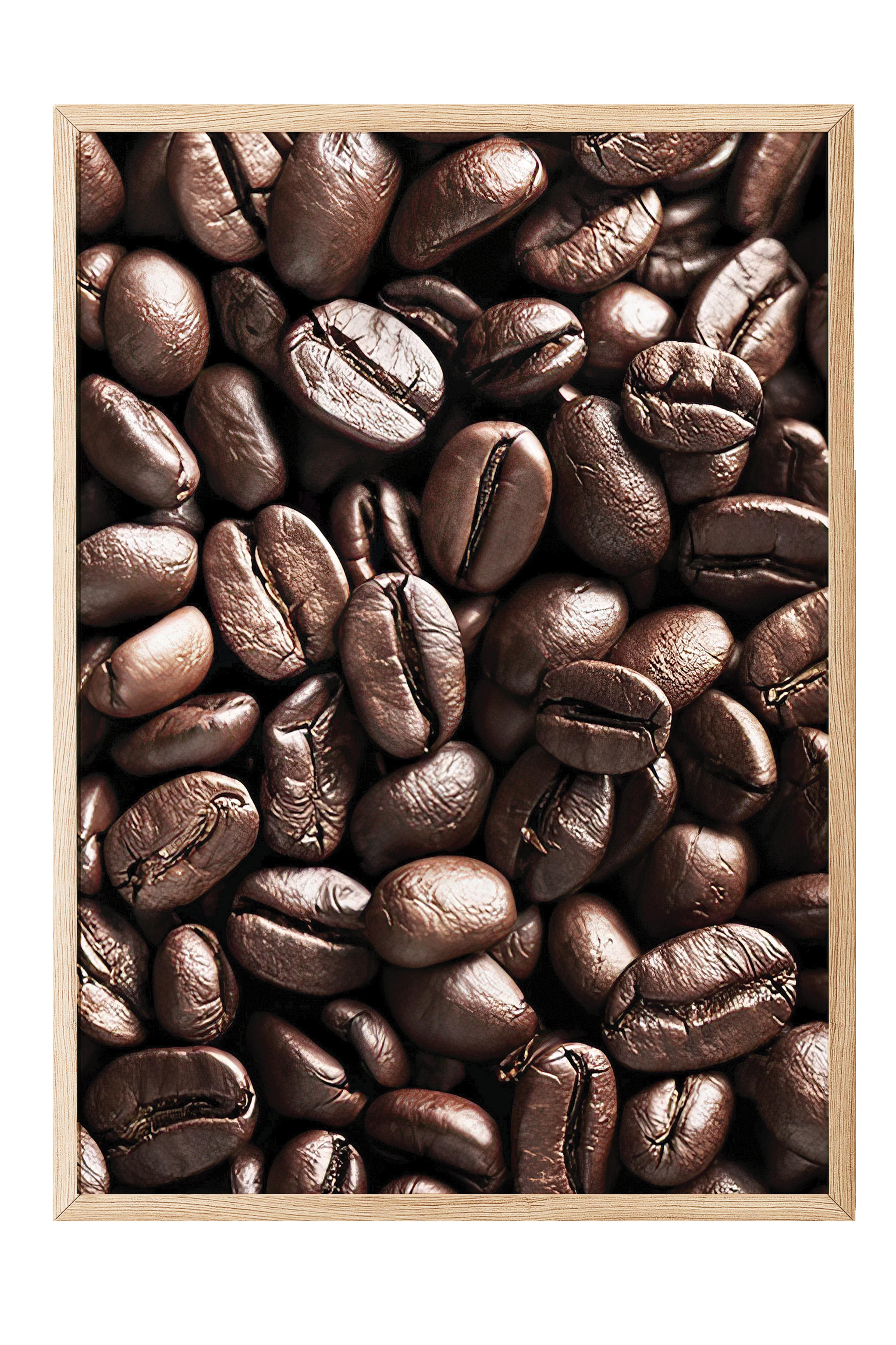 Coffee Beans Çerçeveli Tablo, Ahşap Çerçeve ve Poster, Dikey Duvar Tablosu Comfort Serisi NO:108404