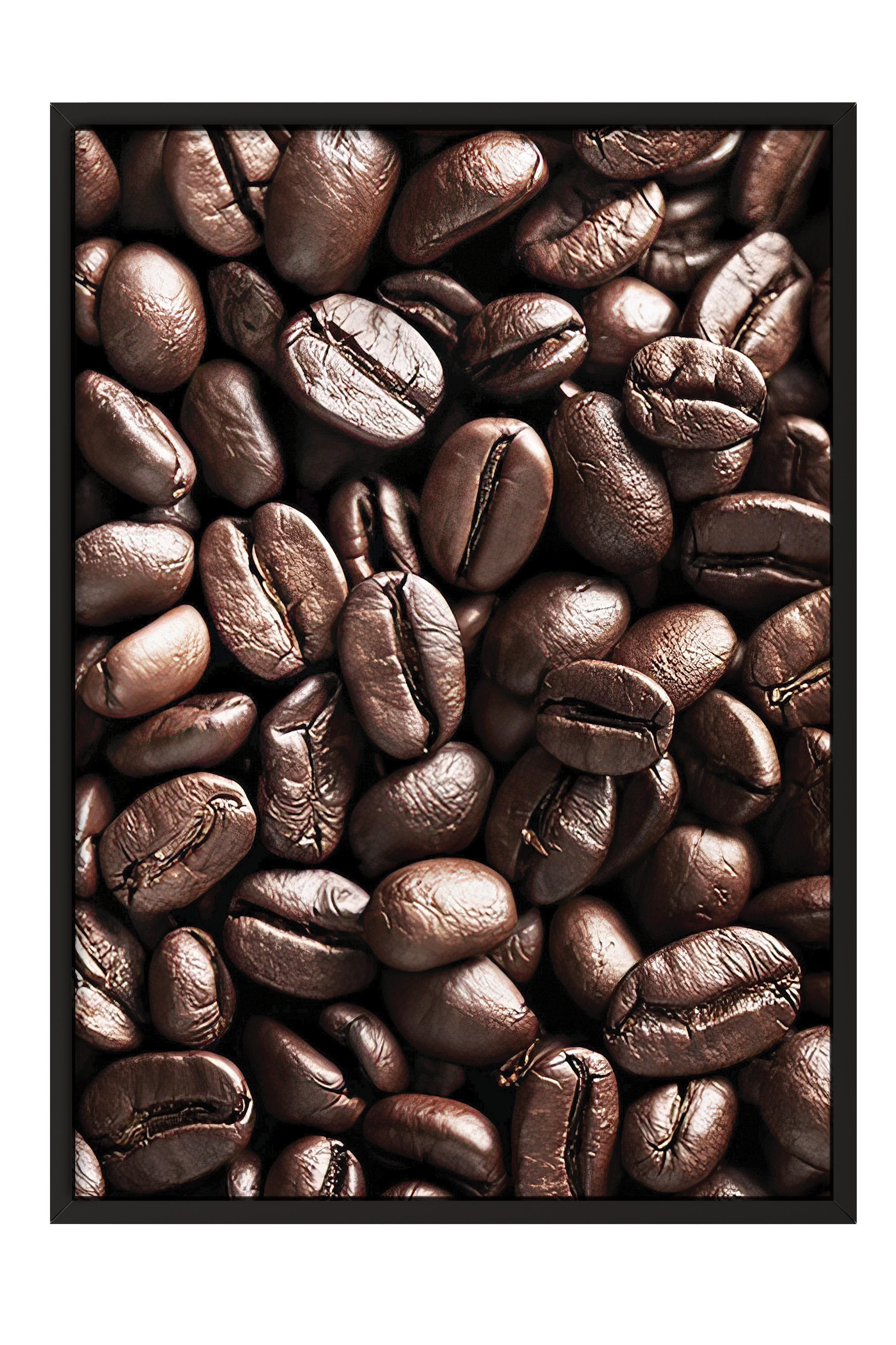 Coffee Beans Çerçeveli Tablo, Siyah Çerçeve ve Poster, Dikey Duvar Tablosu Comfort Serisi NO:108404