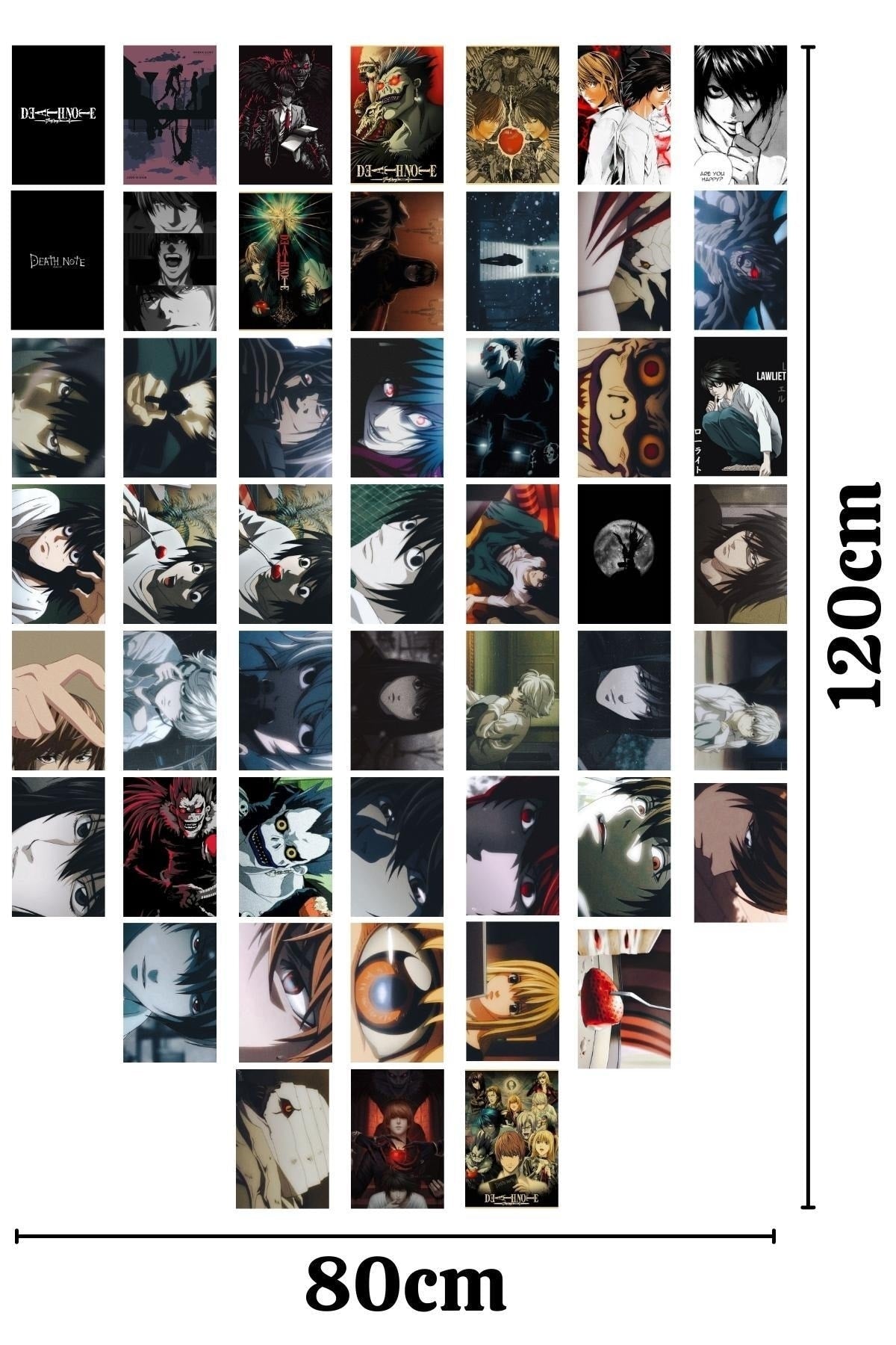 Death Note Poster Seti, Arkası Yapışkanlı 50 Adet Manga Ve Anime Poster Kolaj Seti - Kutulu Set
